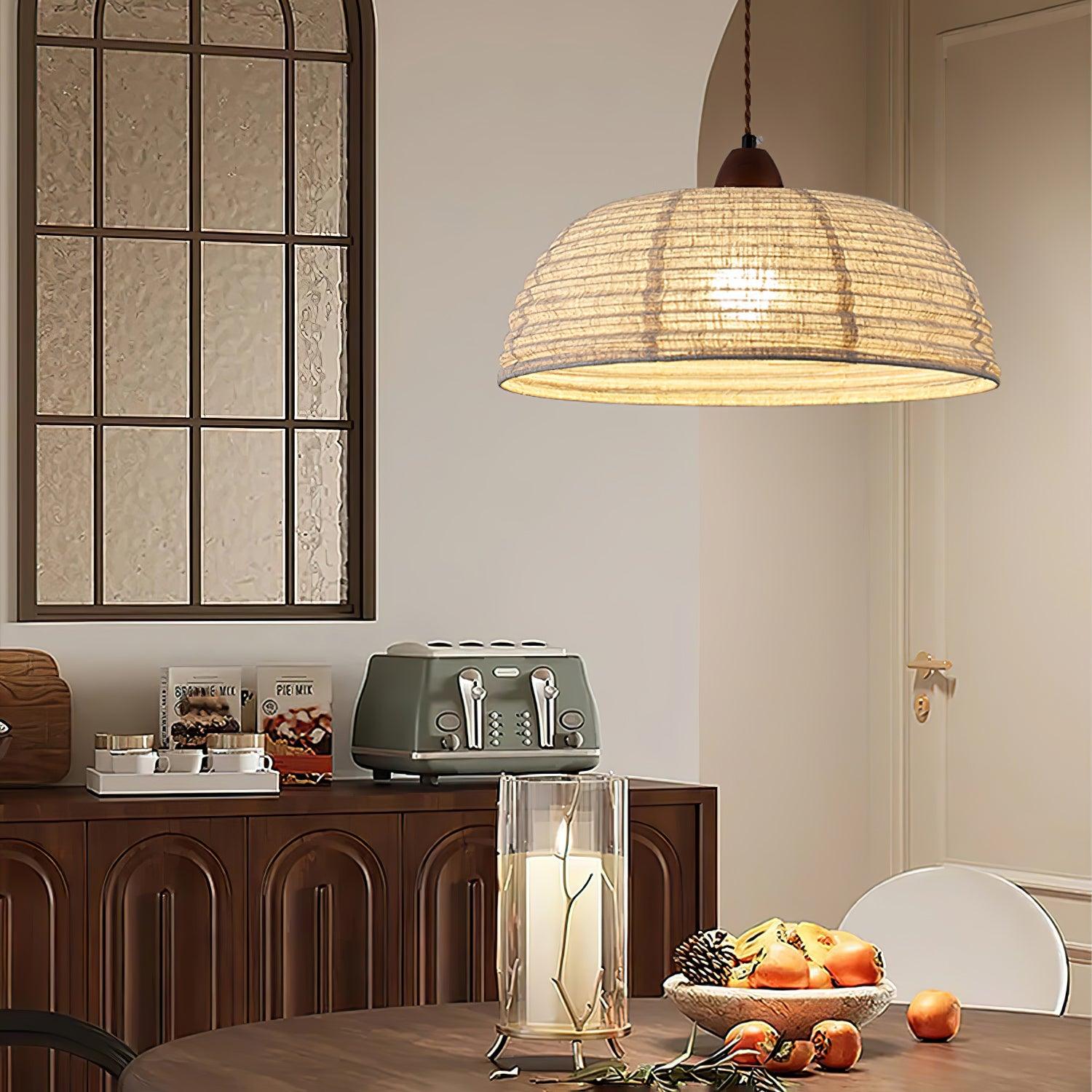 Elara Modern Fabric Pendant Light-Neutral Decor