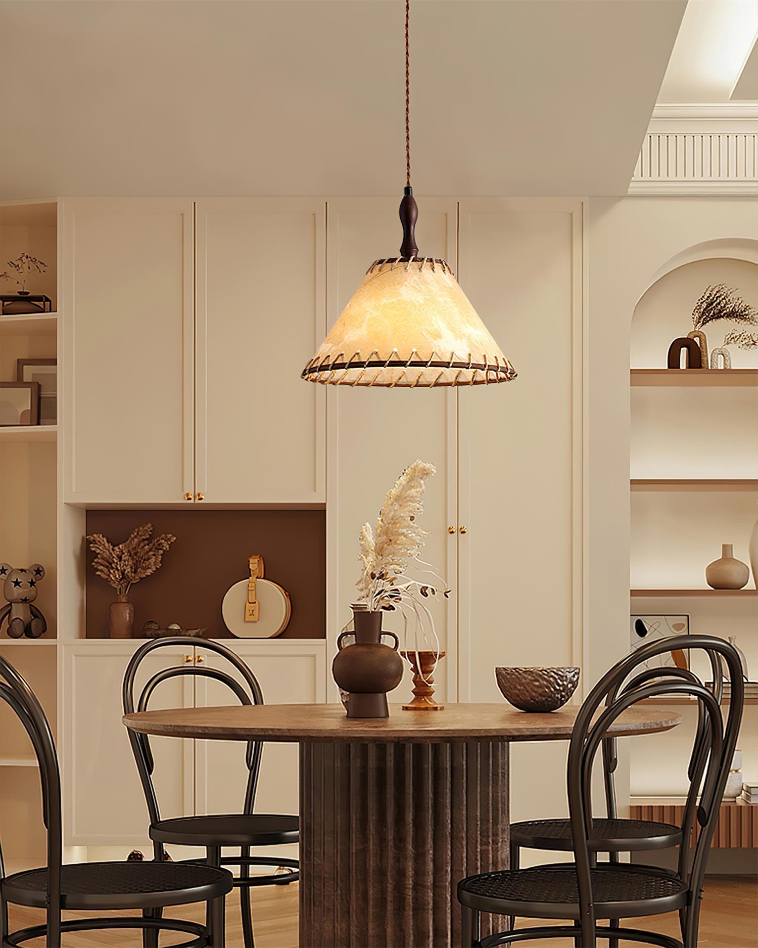 Elara Modern Fabric Pendant Light-Neutral Decor
