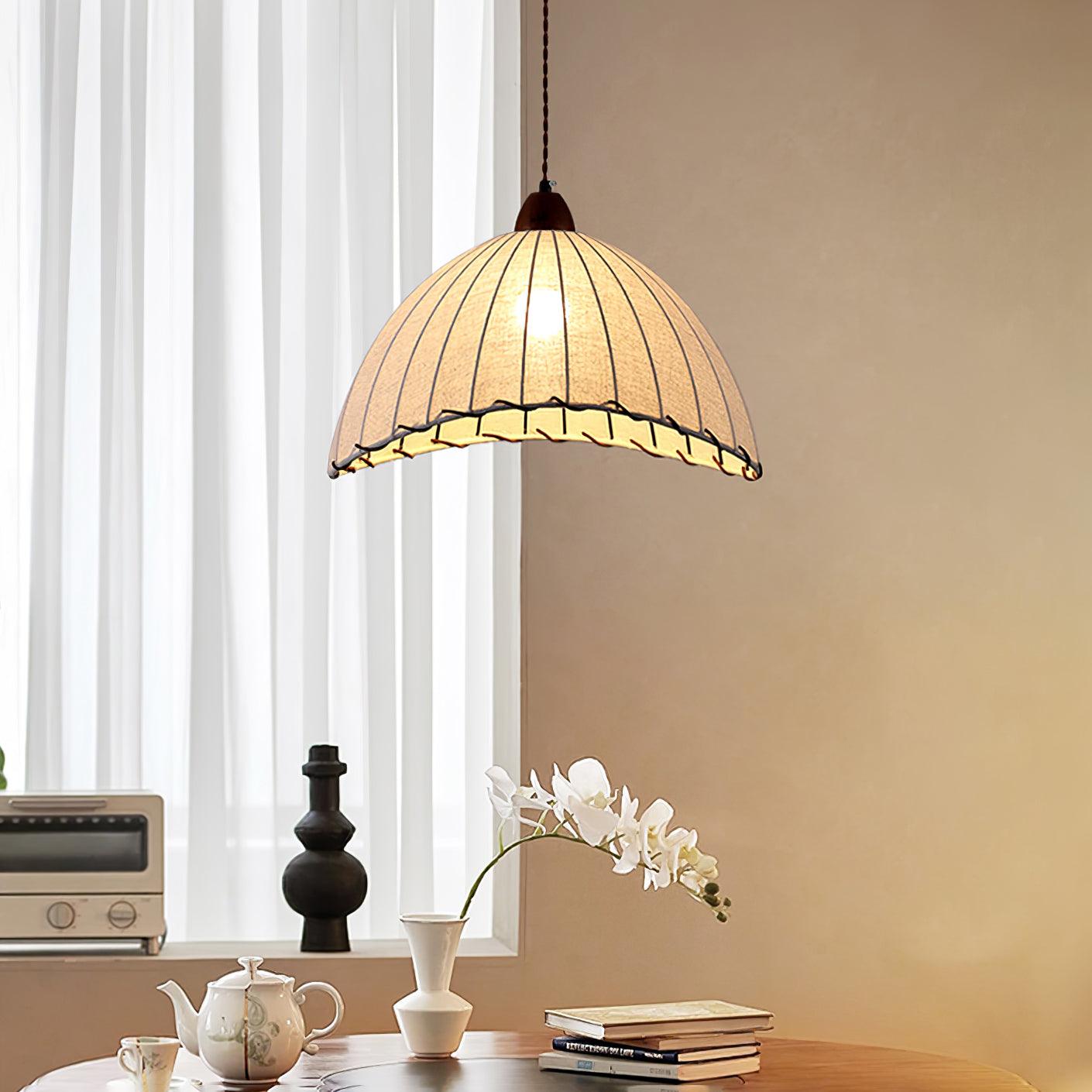 Elara Modern Fabric Pendant Light-Neutral Decor