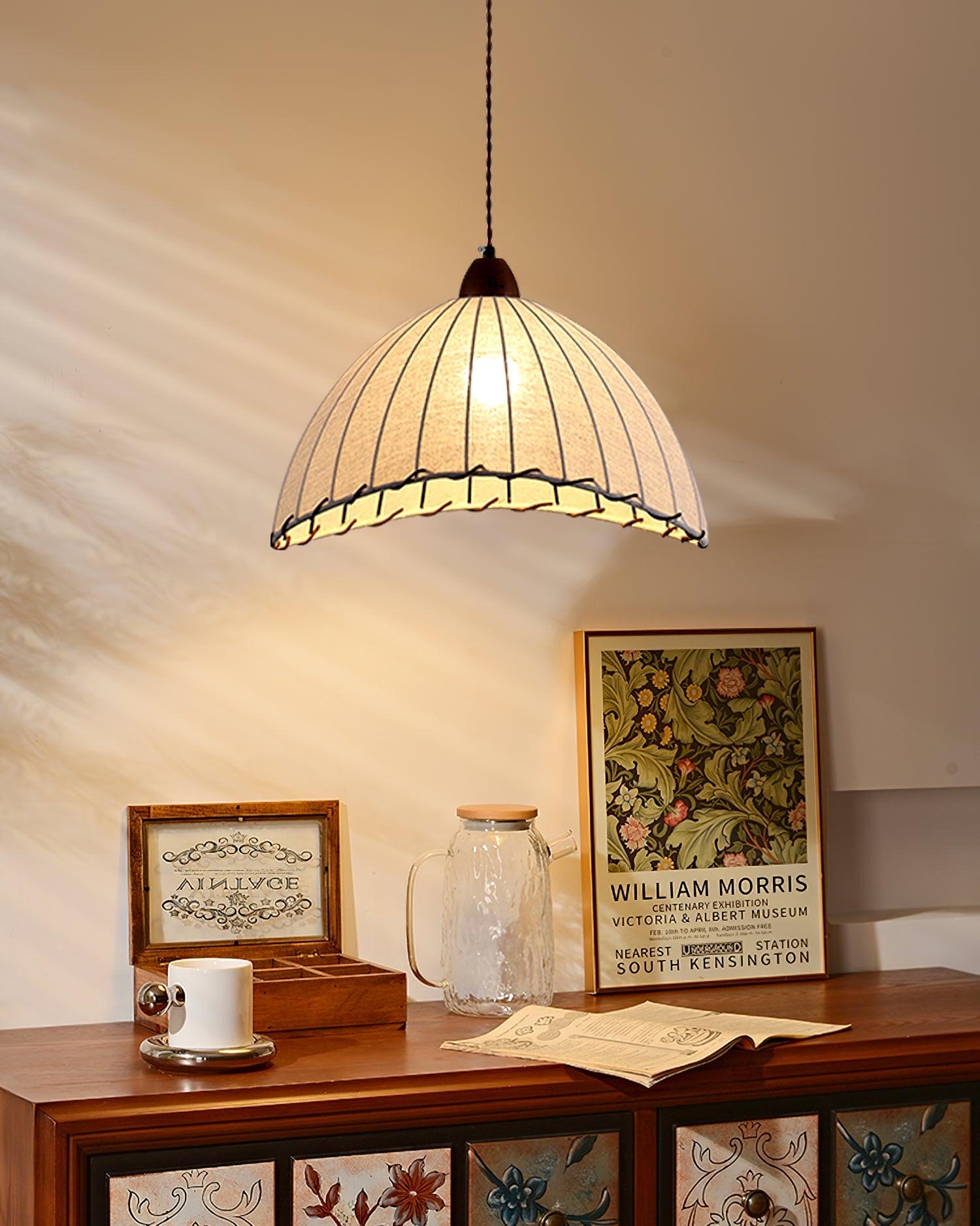 Elara Modern Fabric Pendant Light-Neutral Decor