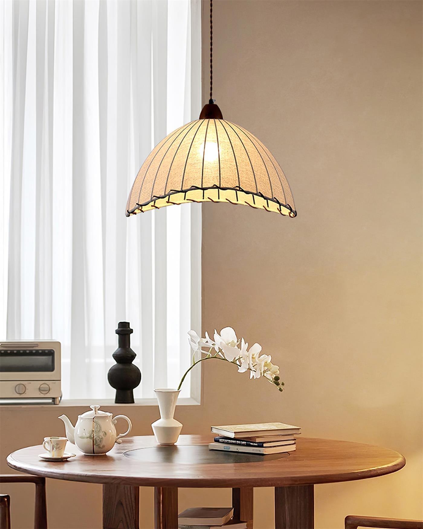 Elara Modern Fabric Pendant Light-Neutral Decor