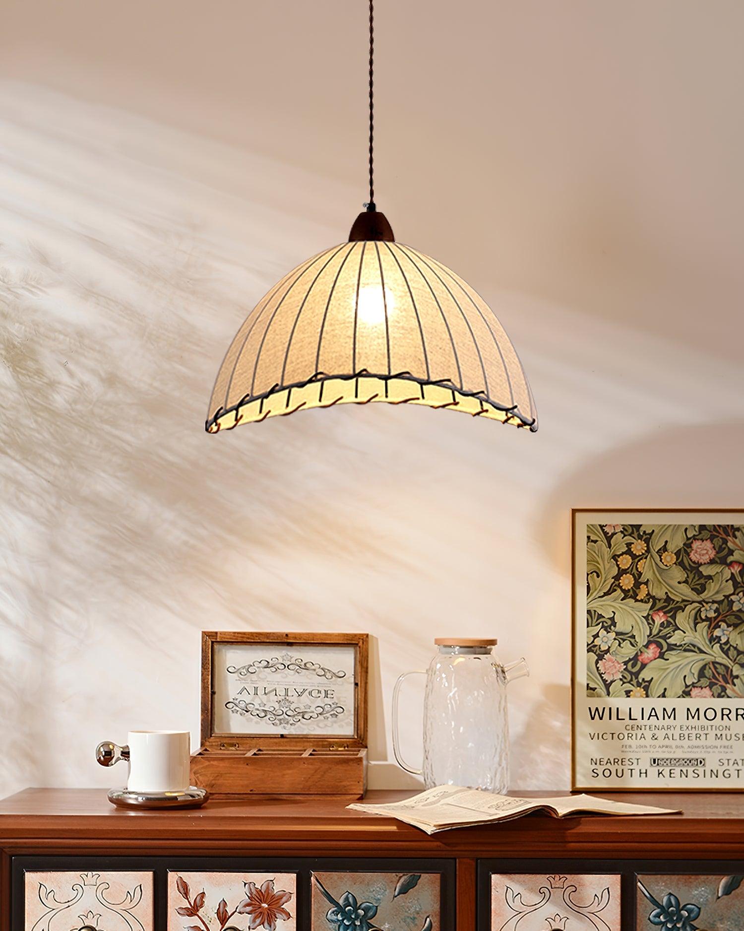 Elara Modern Fabric Pendant Light-Neutral Decor