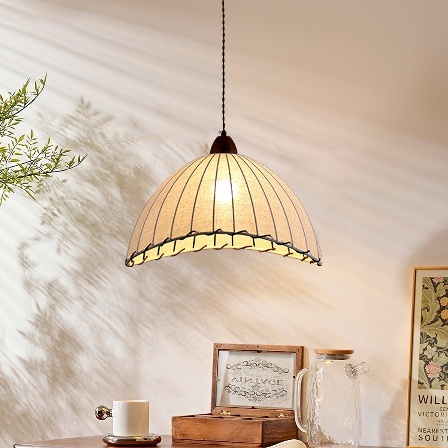 Elara Modern Fabric Pendant Light-Neutral Decor