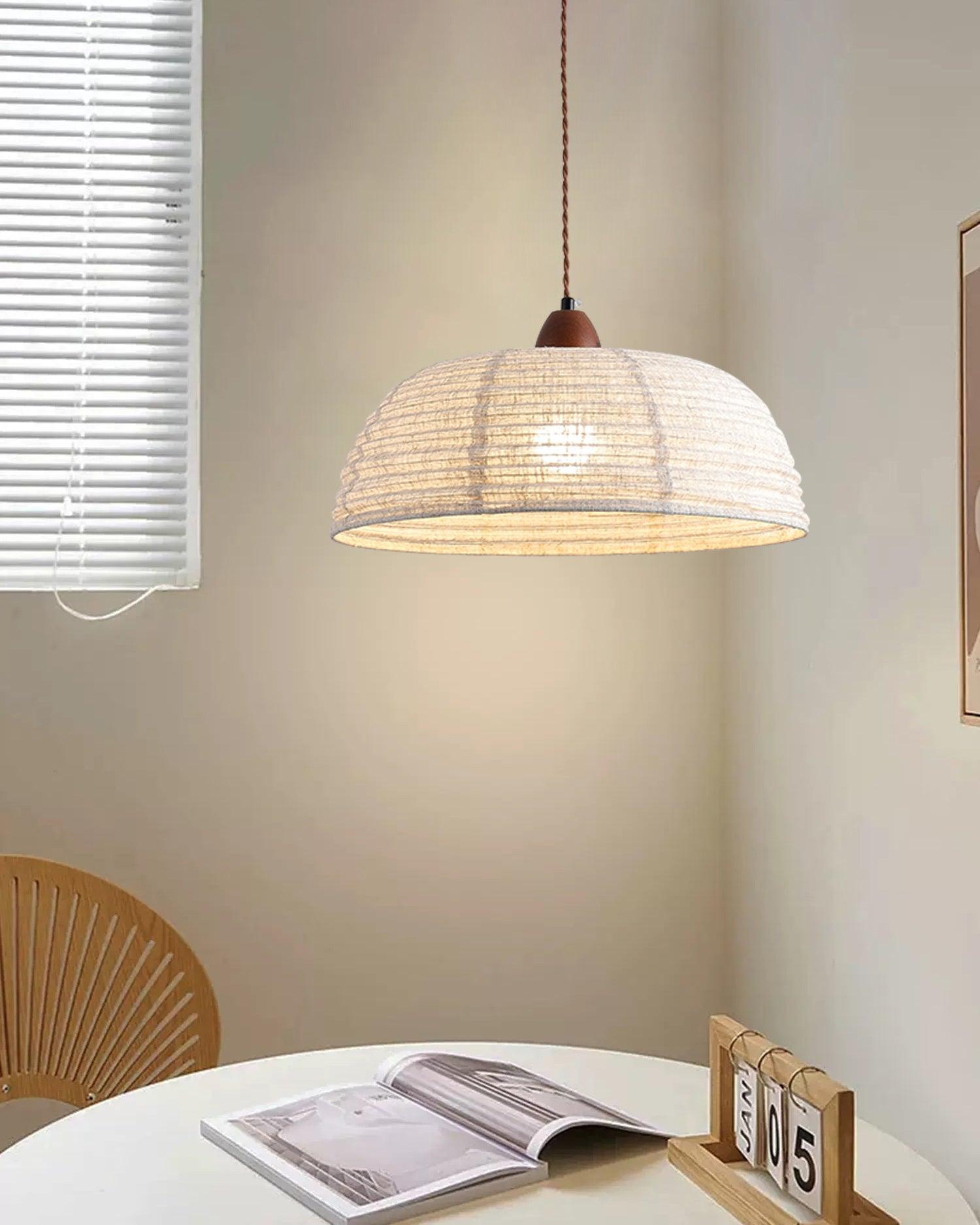 Elara Modern Fabric Pendant Light-Neutral Decor