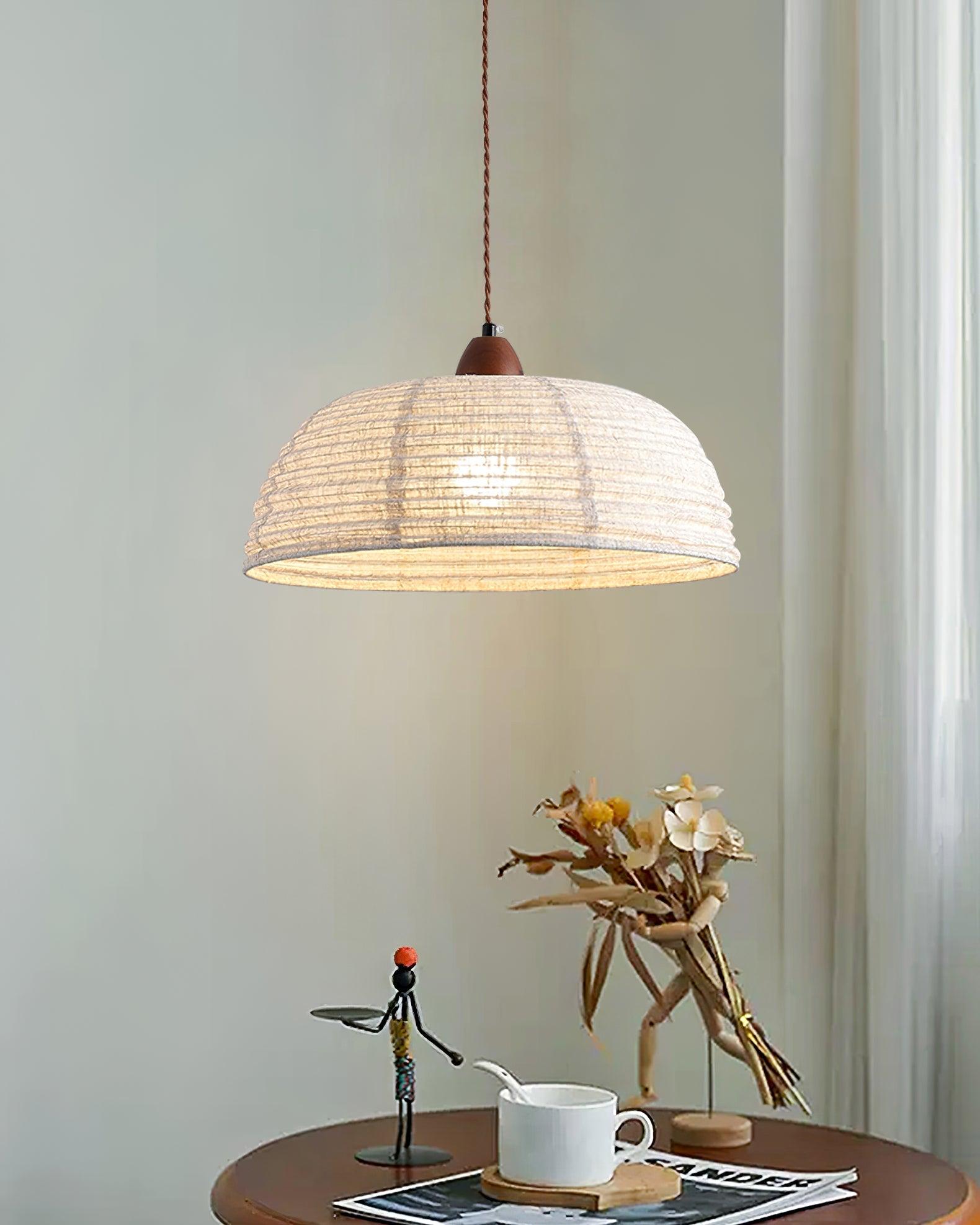 Elara Modern Fabric Pendant Light-Neutral Decor