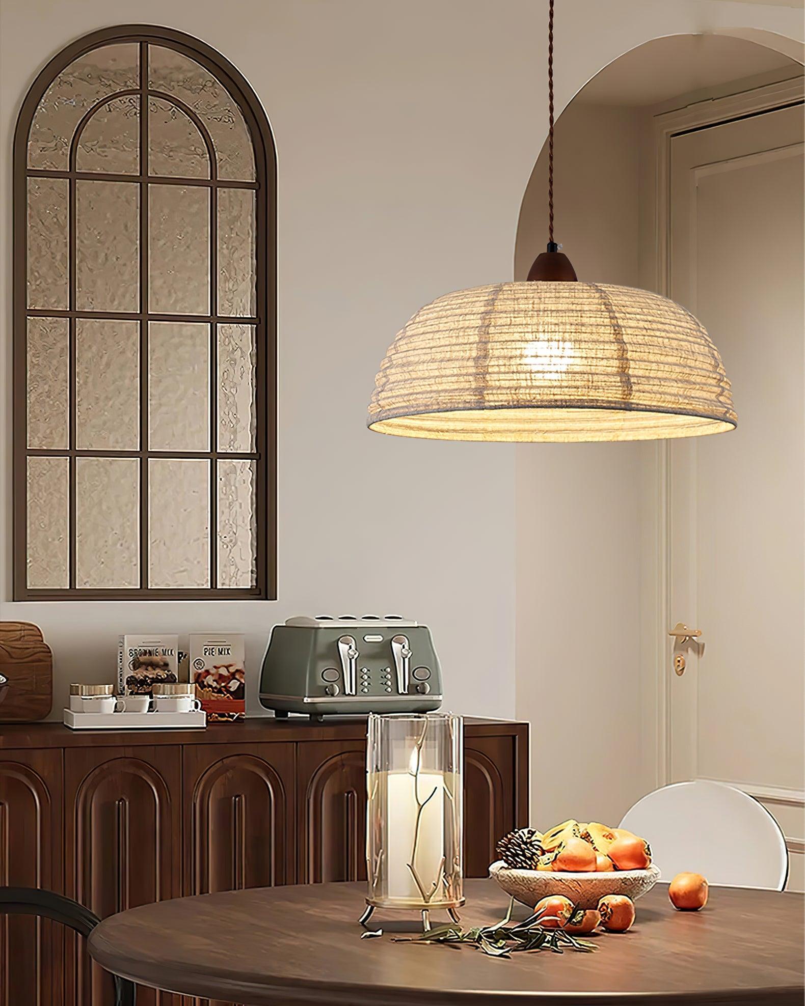 Elara Modern Fabric Pendant Light-Neutral Decor