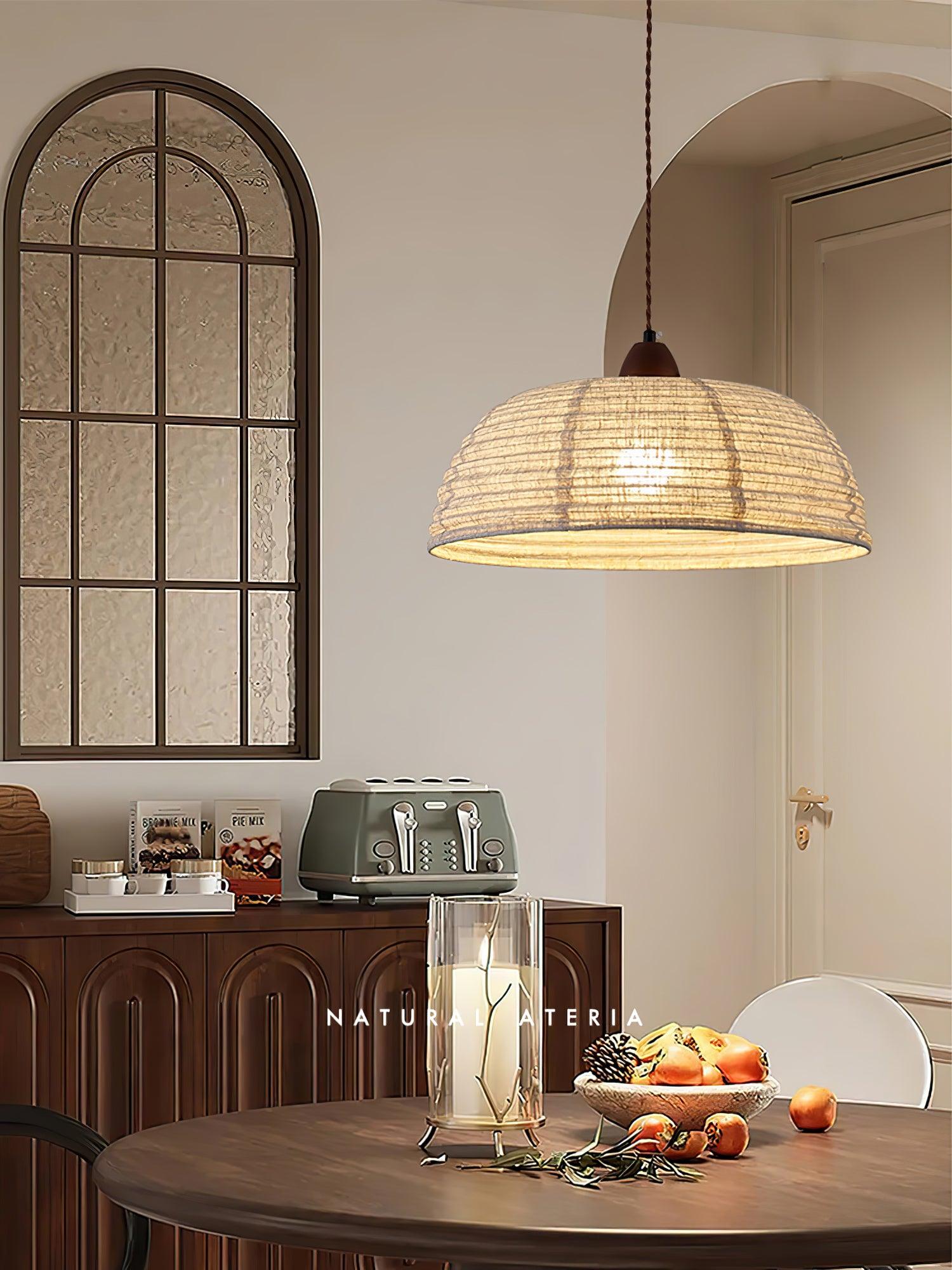 Elara Modern Fabric Pendant Light-Neutral Decor