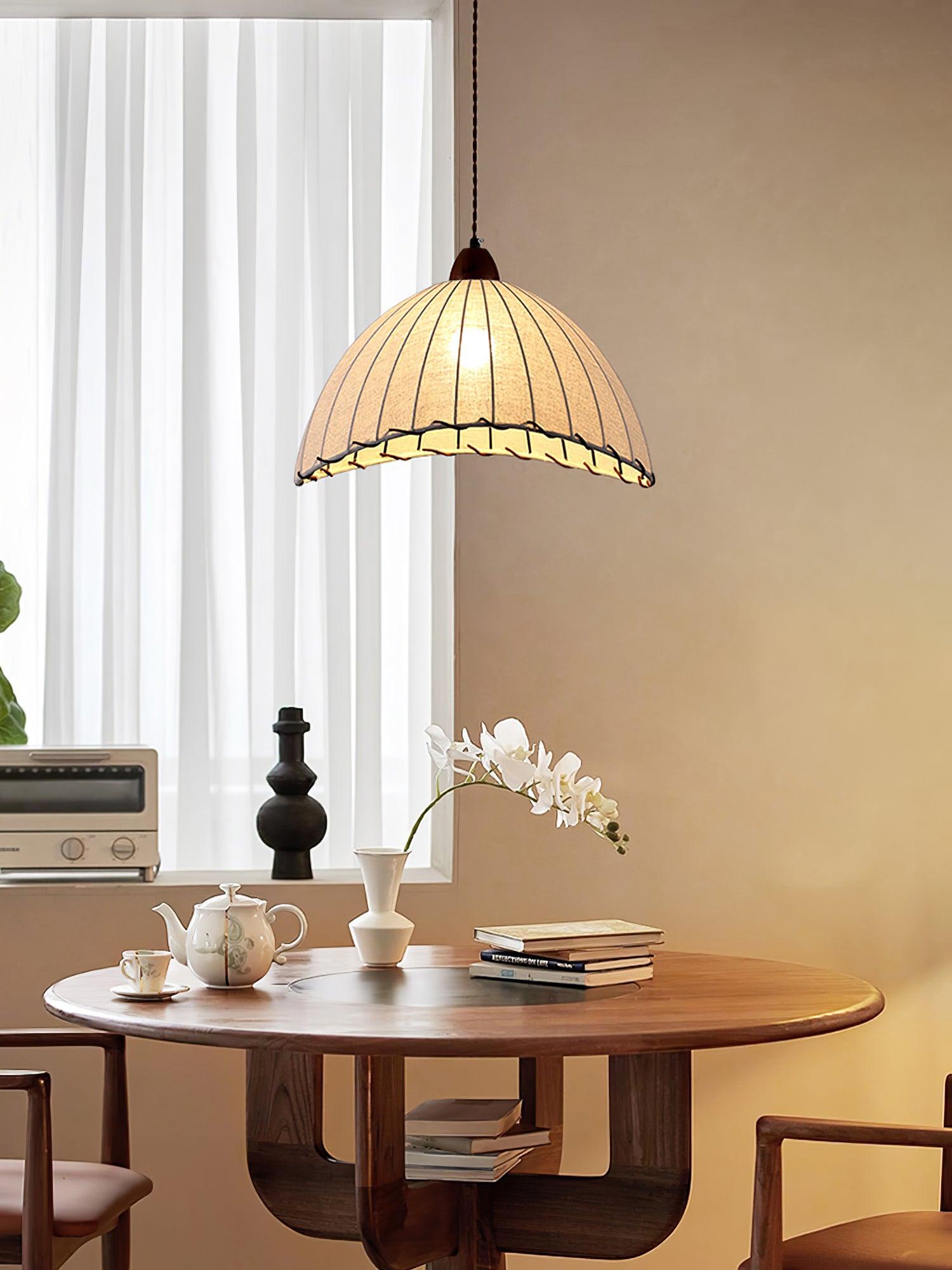 Elara Modern Fabric Pendant Light-Neutral Decor