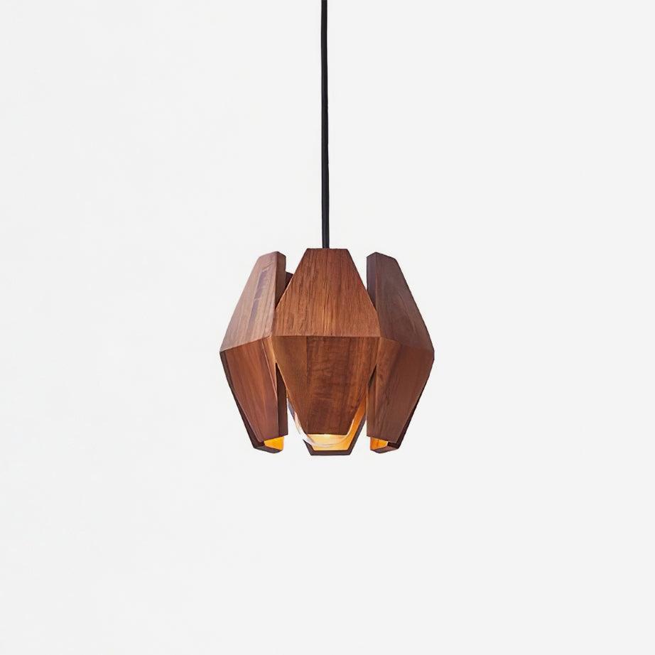 Miro Pendant Lamp Geometric Wood Shade Warm Glow Nordic Minimalist Accent-Neutral Decor