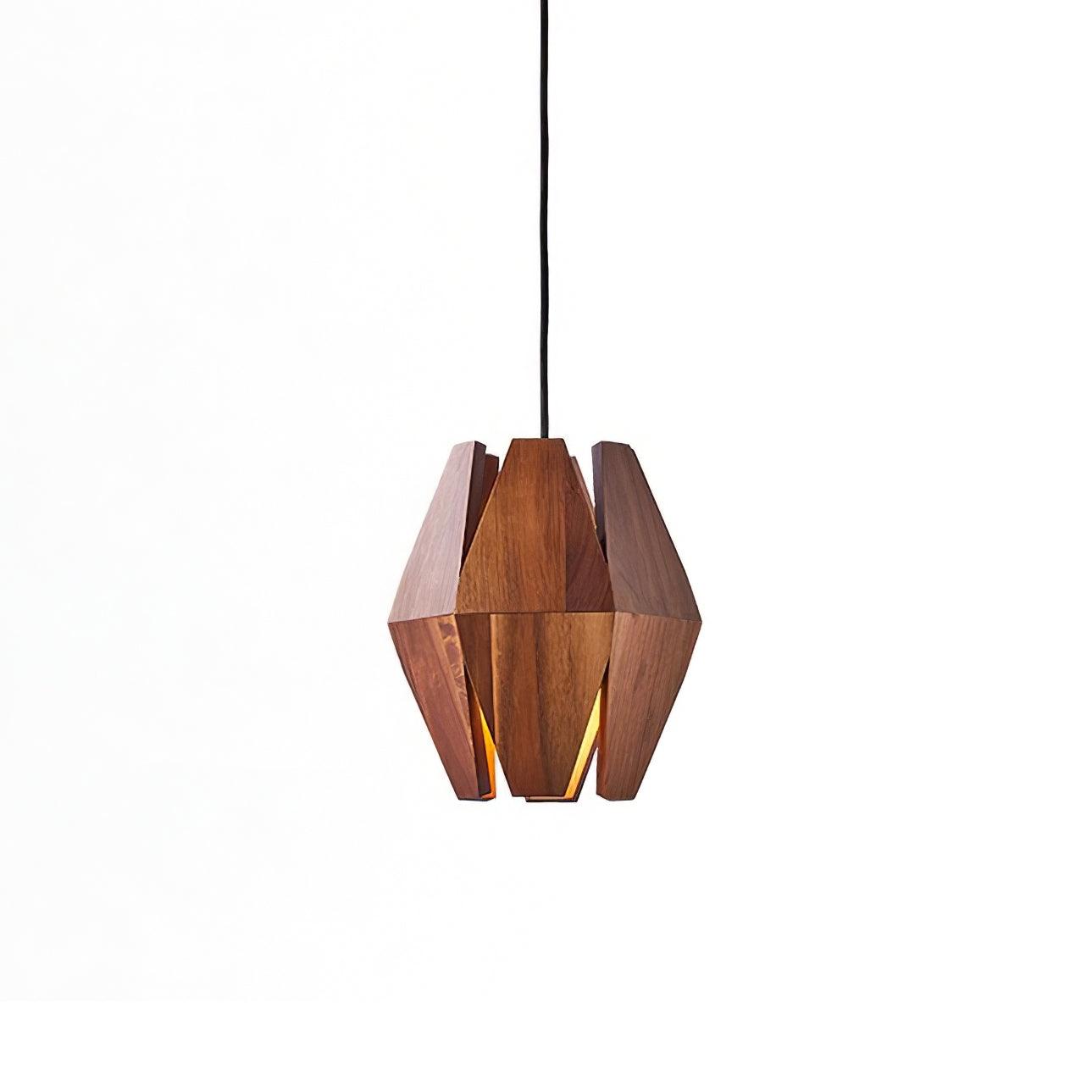 Miro Pendant Lamp Geometric Wood Shade Warm Glow Nordic Minimalist Accent-Neutral Decor