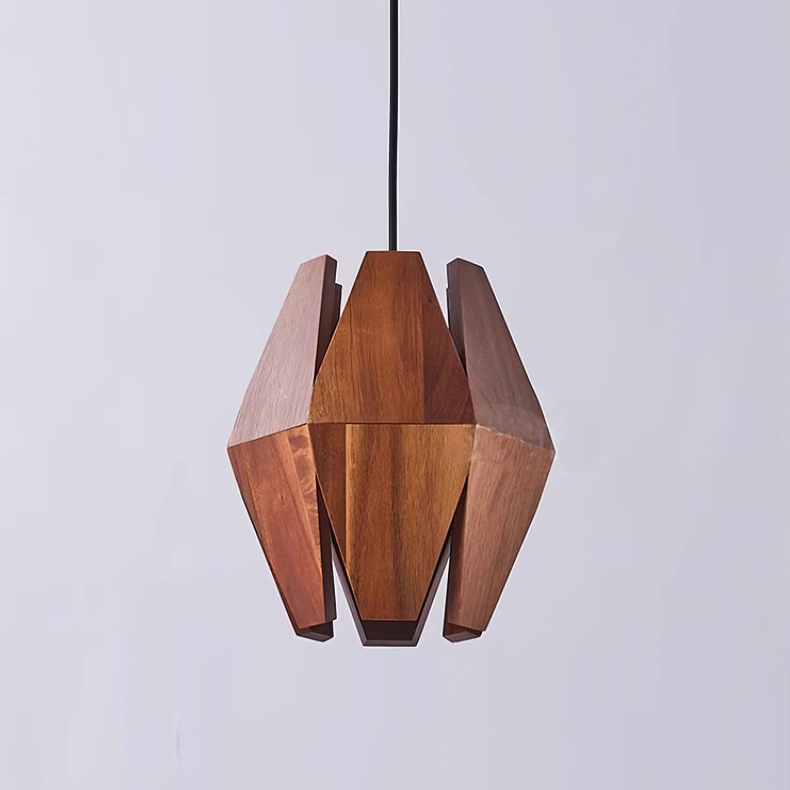 Miro Pendant Lamp Geometric Wood Shade Warm Glow Nordic Minimalist Accent-Neutral Decor