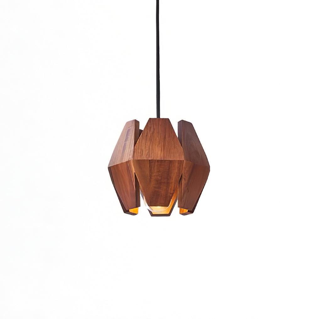 Miro Pendant Lamp Geometric Wood Shade Warm Glow Nordic Minimalist Accent-Neutral Decor