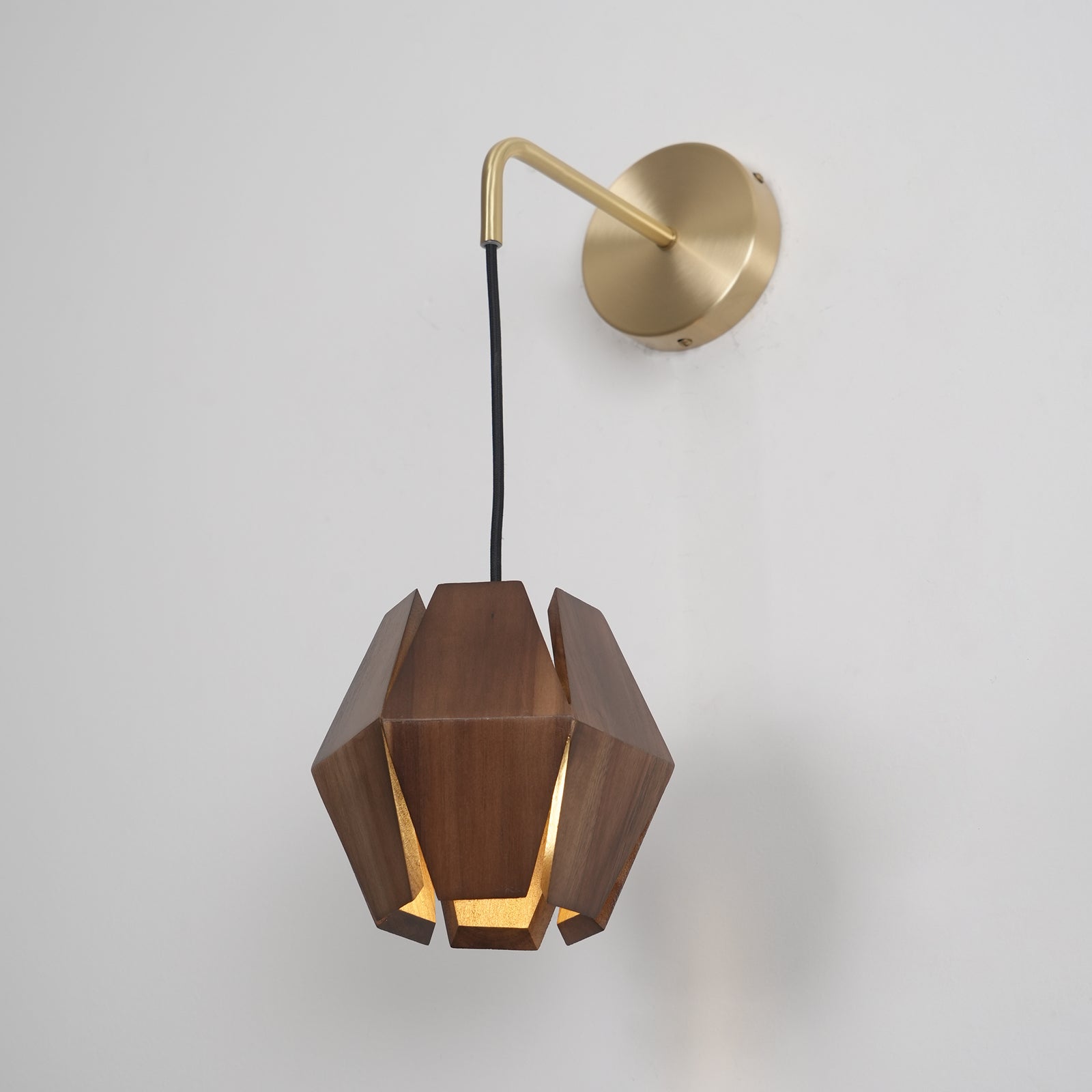 Wall Lamp Geometric Wood Shade Warm Glow Nordic Minimalist Accent