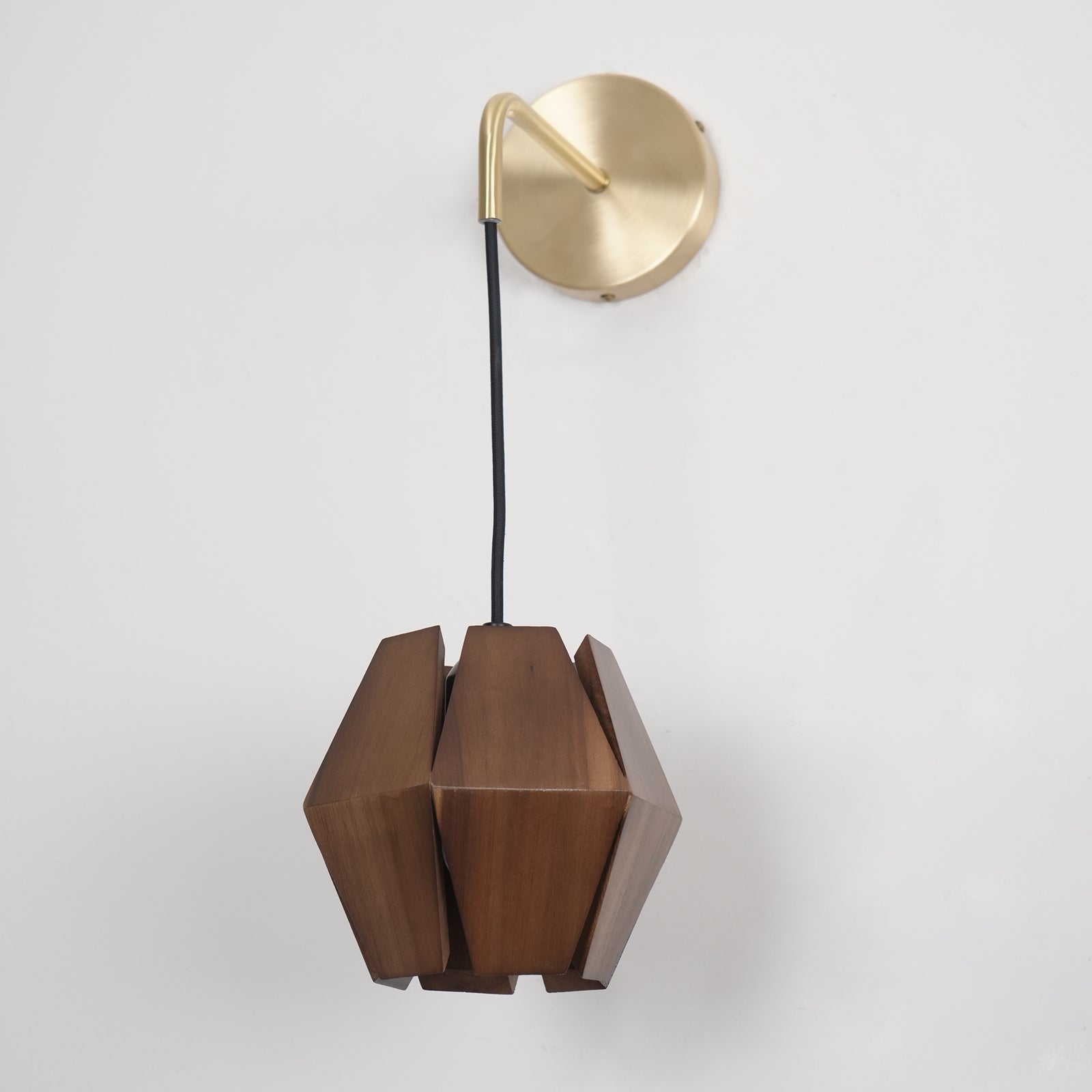 Wall Lamp Geometric Wood Shade Warm Glow Nordic Minimalist Accent