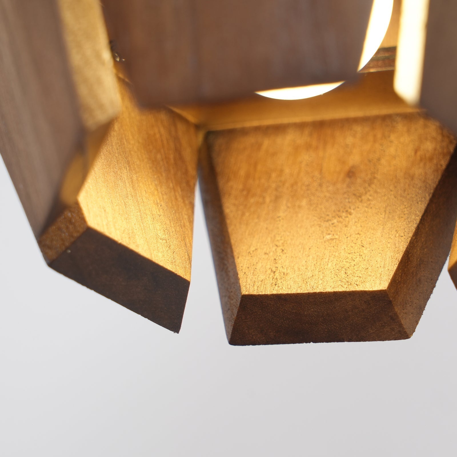 Wall Lamp Geometric Wood Shade Warm Glow Nordic Minimalist Accent