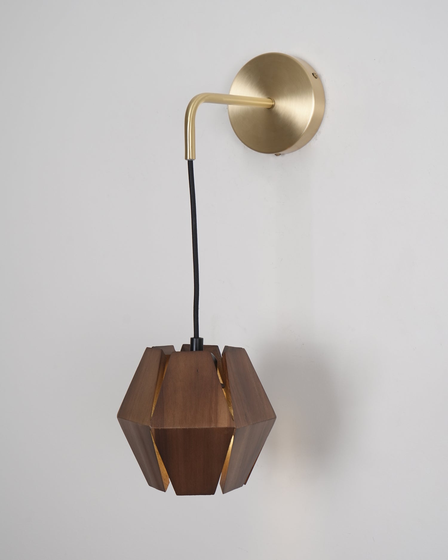 Wall Lamp Geometric Wood Shade Warm Glow Nordic Minimalist Accent