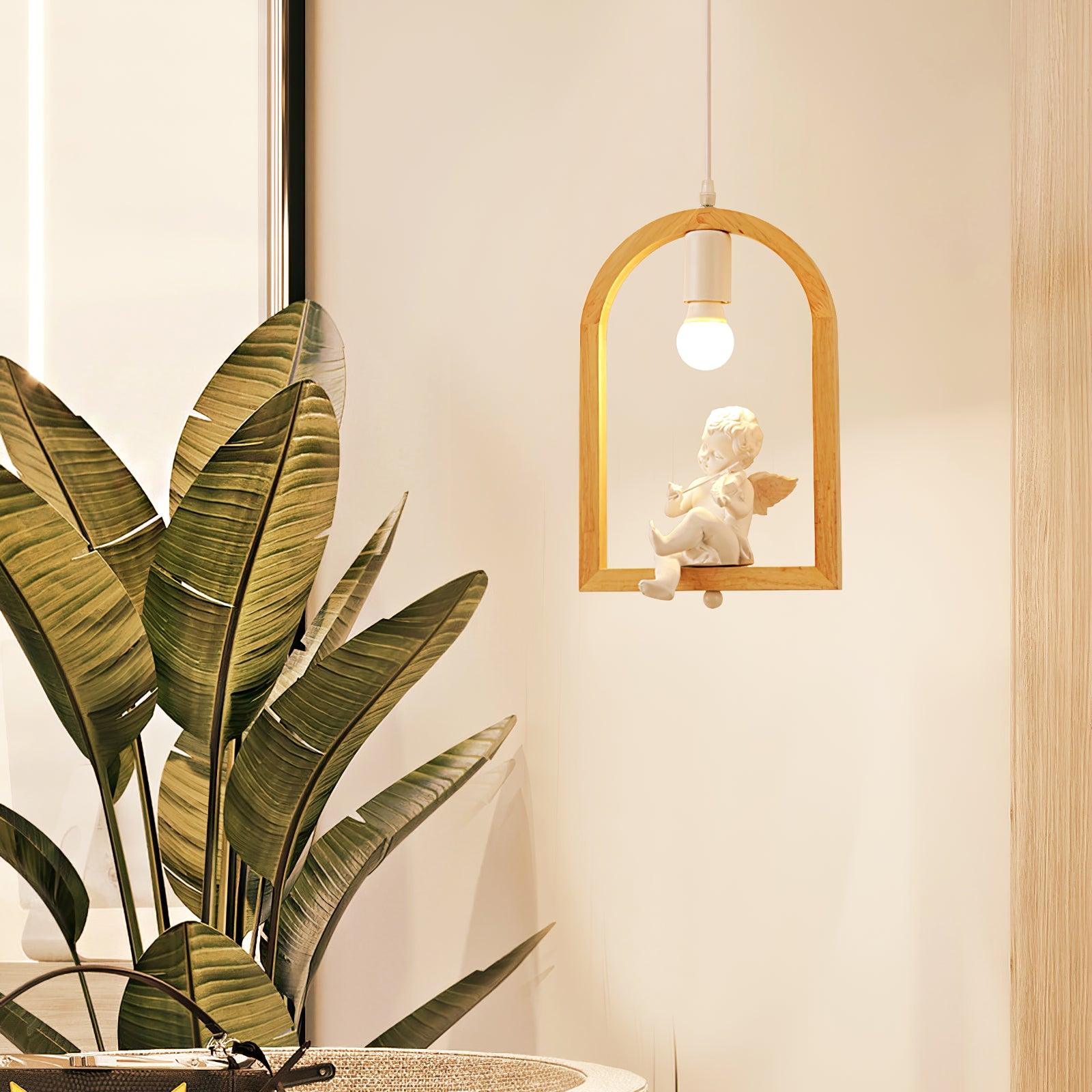 Ceda Wood Resin Pendant Light-Neutral Decor