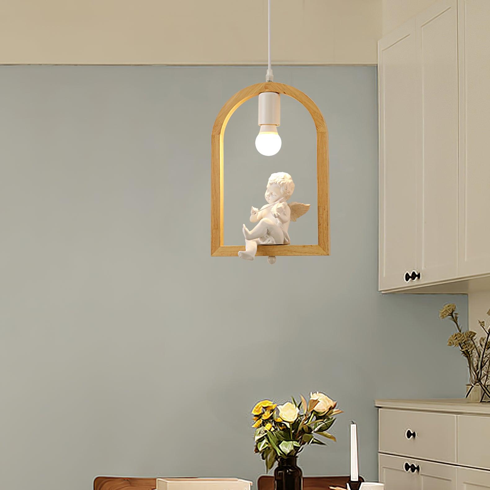 Ceda Wood Resin Pendant Light-Neutral Decor