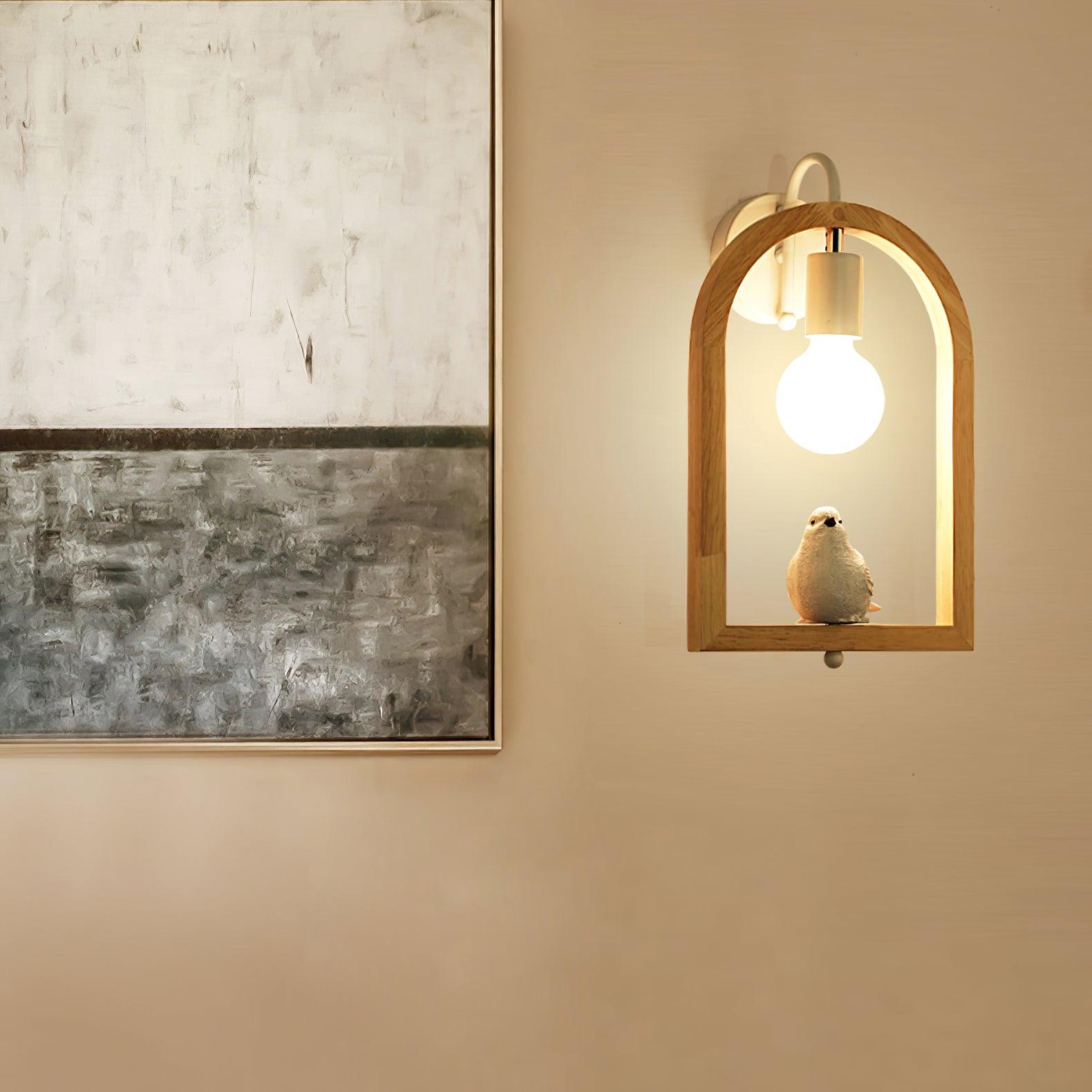 Cari Nordic Art Bird Resin Wall Light-Neutral Decor