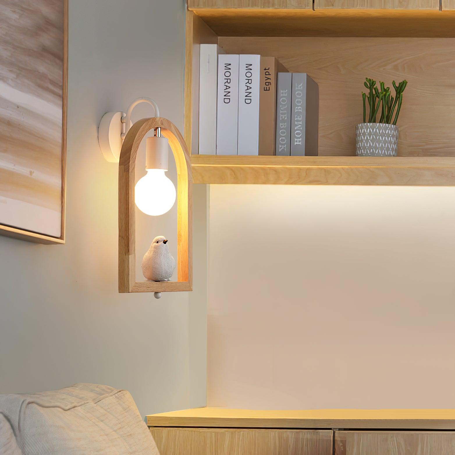 Cari Nordic Art Bird Resin Wall Light-Neutral Decor