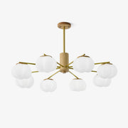 Lustra Chandelier Wooden Cotton Balls Gold PE-Neutral Decor