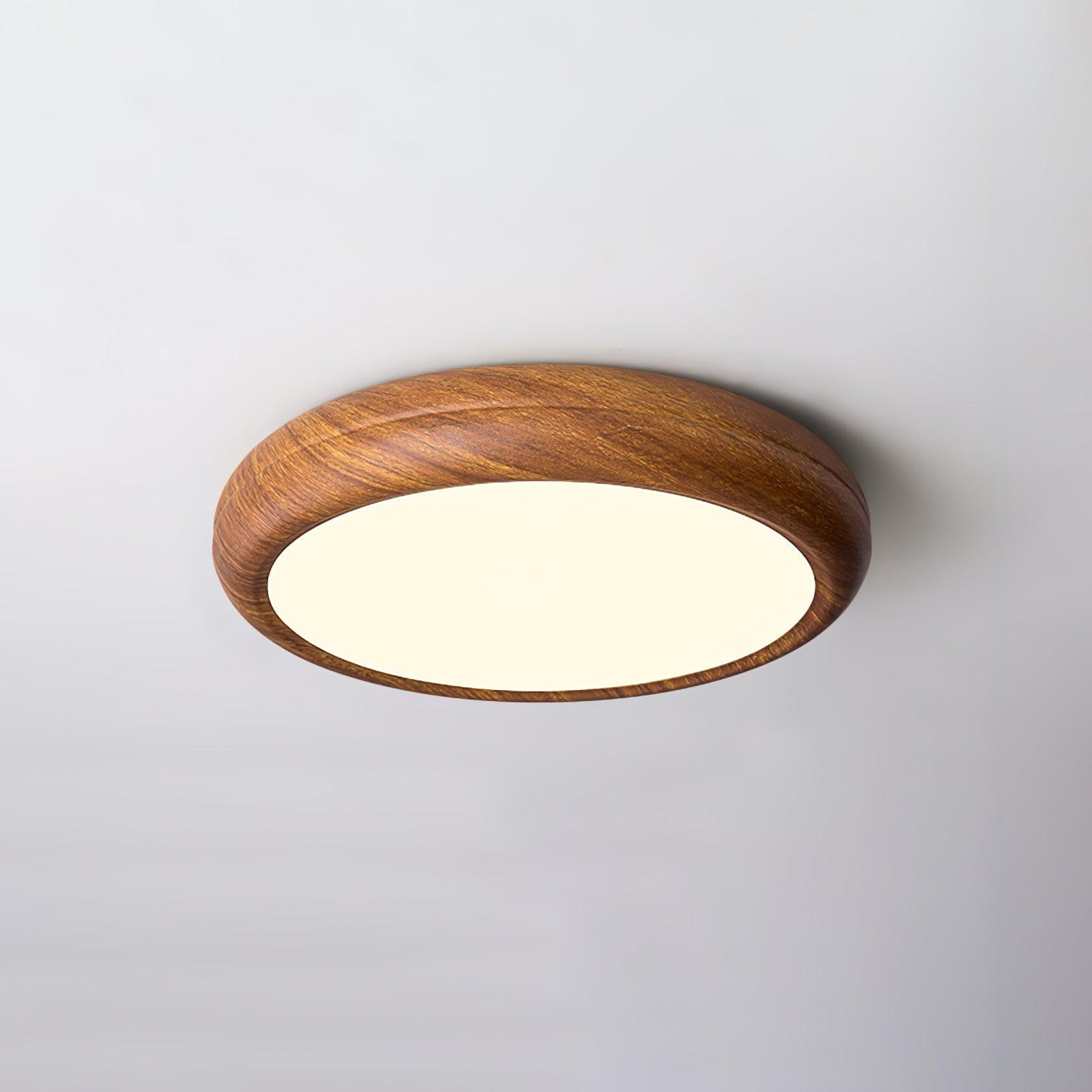 Elda Wood Wood Grain Round Ceiling Light-Neutral Decor