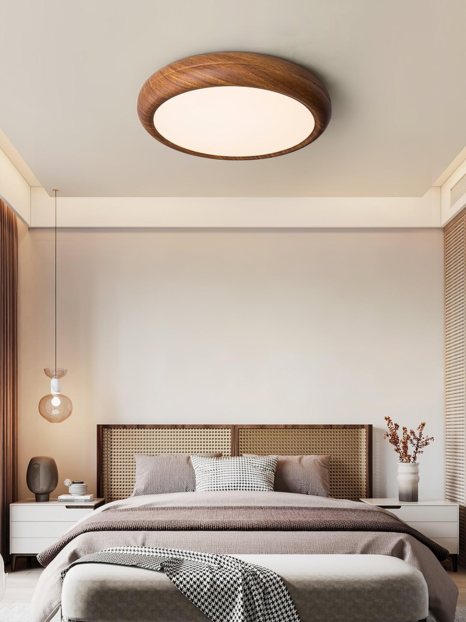 Bexley Ceiling Light Woodgrain Acrylic Round-Neutral Decor