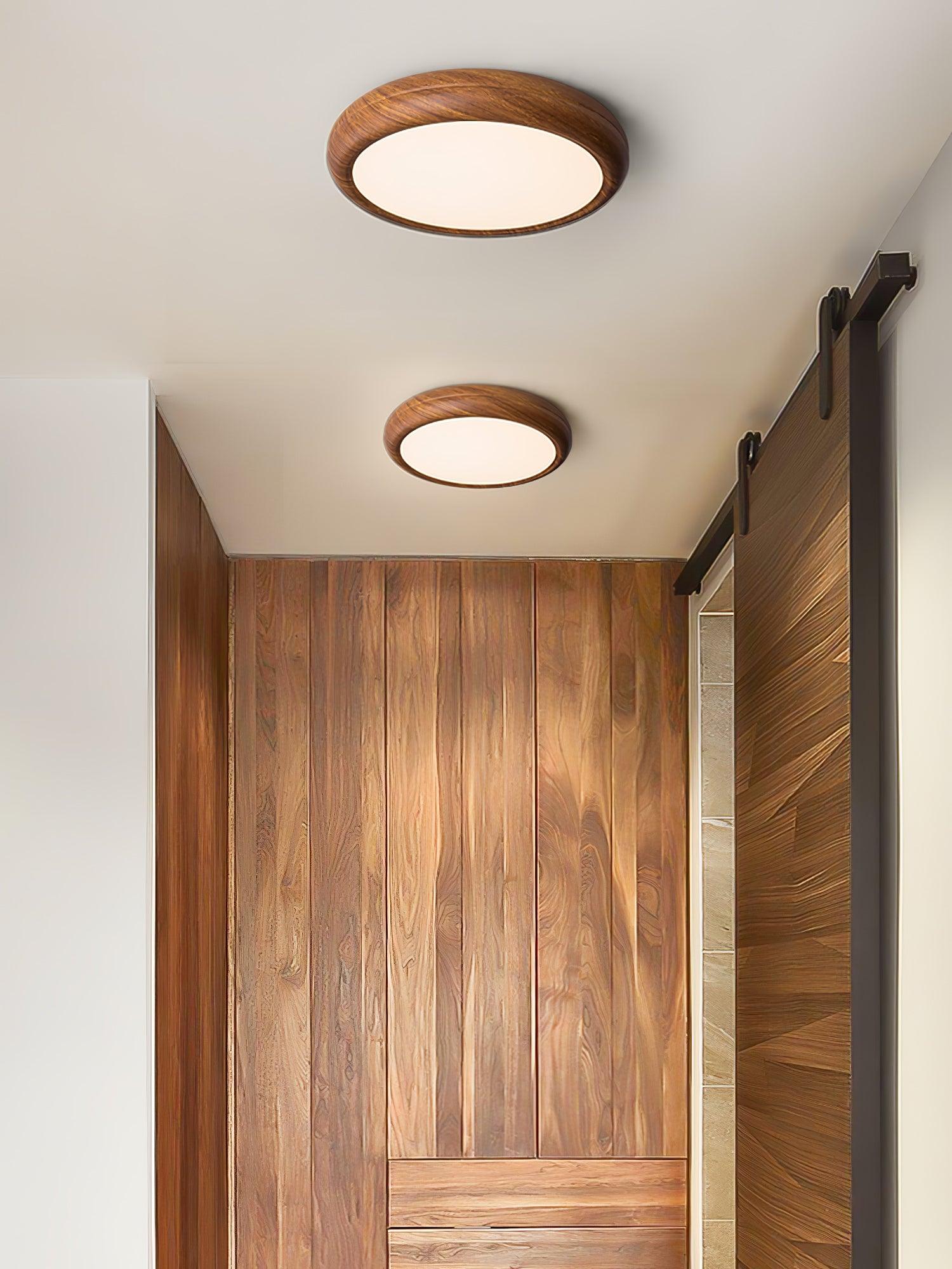 Bexley Ceiling Light Woodgrain Acrylic Round-Neutral Decor