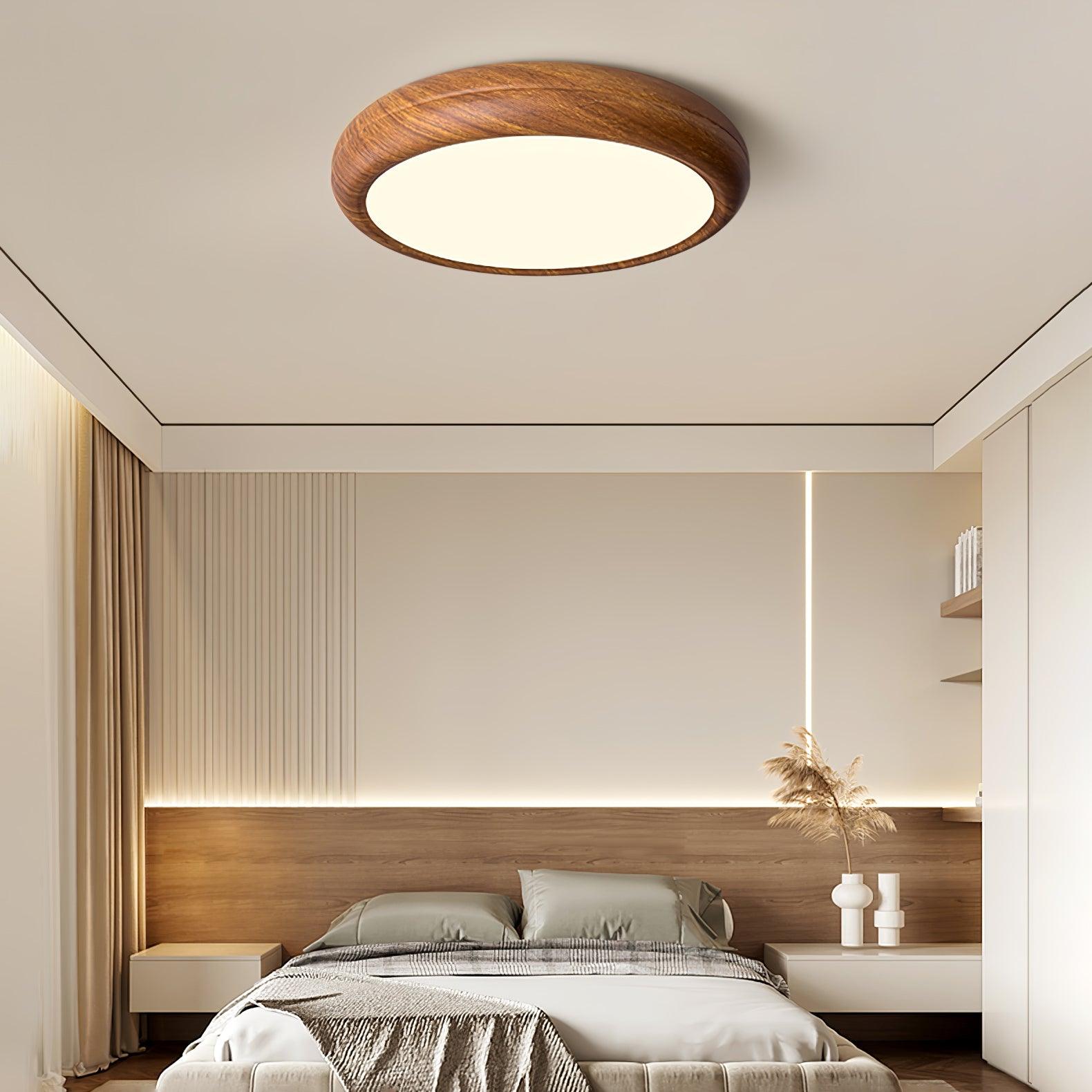 Orbis Wood Wood Grain Round Ceiling  Light