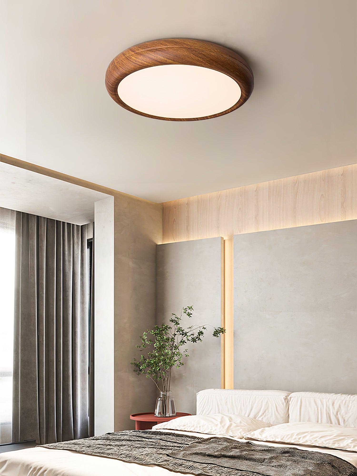 Bexley Ceiling Light Woodgrain Acrylic Round-Neutral Decor
