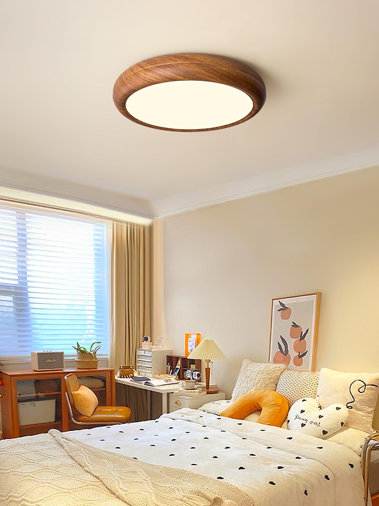 Bexley Ceiling Light Woodgrain Acrylic Round-Neutral Decor