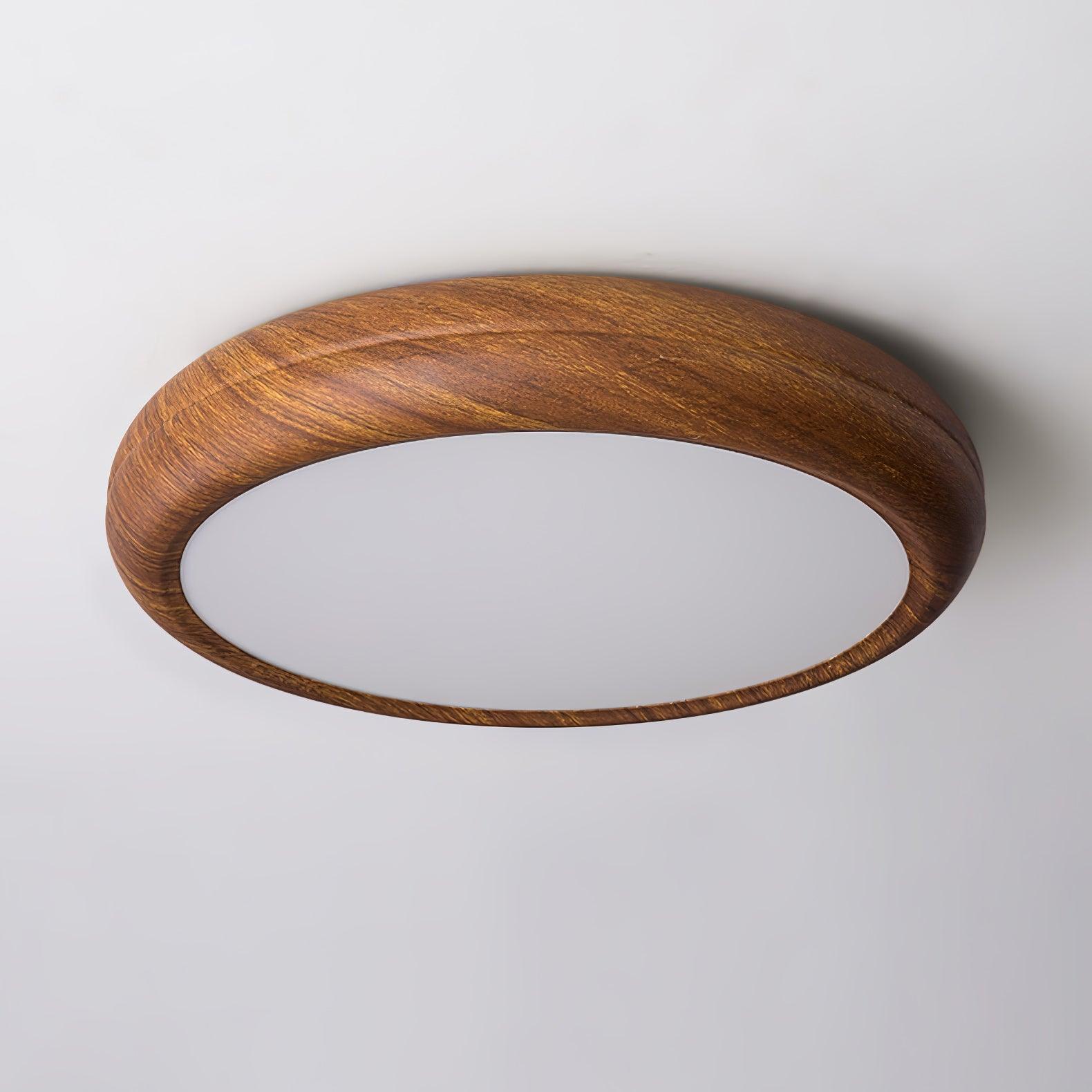 Elda Wood Wood Grain Round Ceiling Light-Neutral Decor