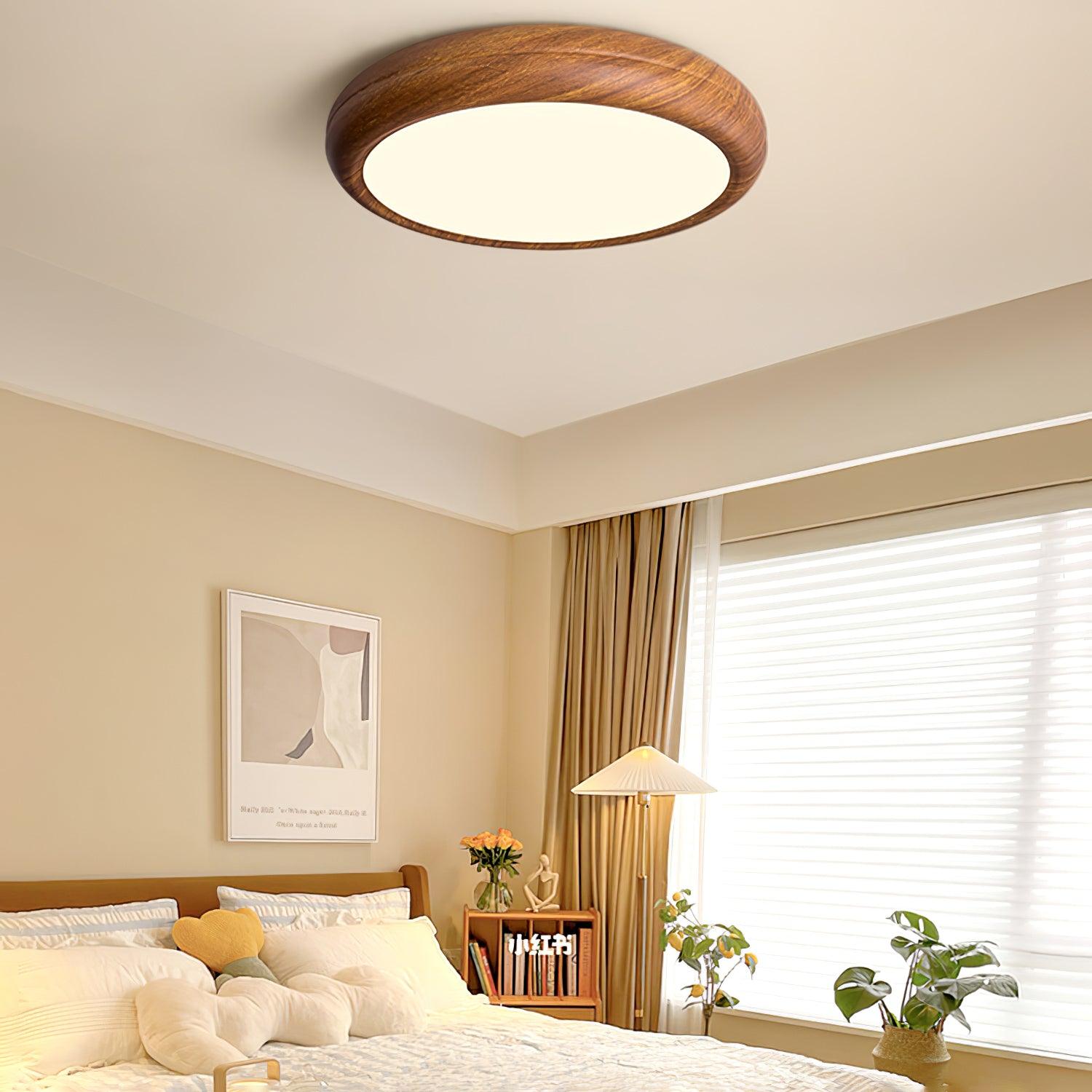 Bexley Ceiling Light Woodgrain Acrylic Round-Neutral Decor