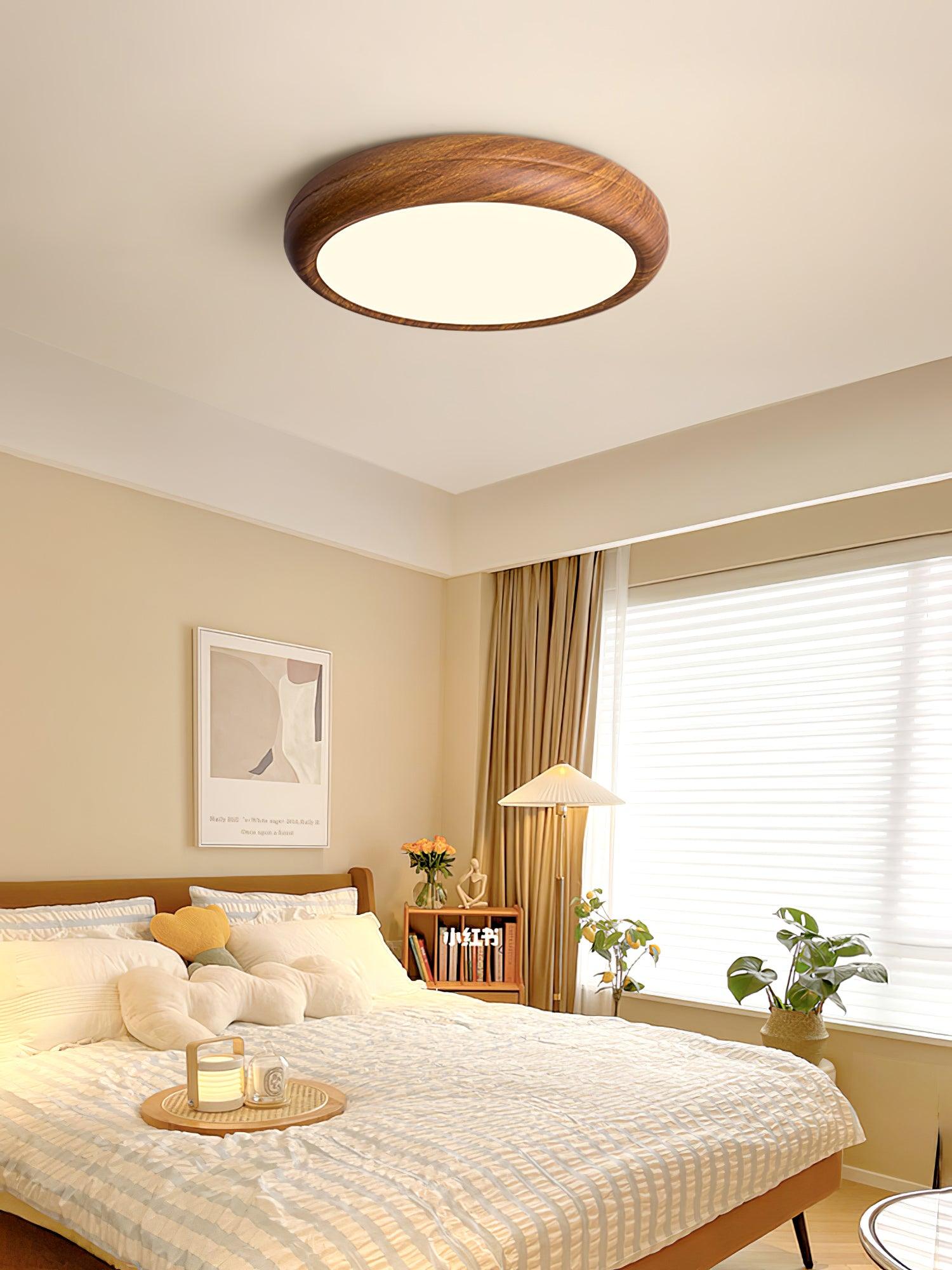 Bexley Ceiling Light Woodgrain Acrylic Round-Neutral Decor