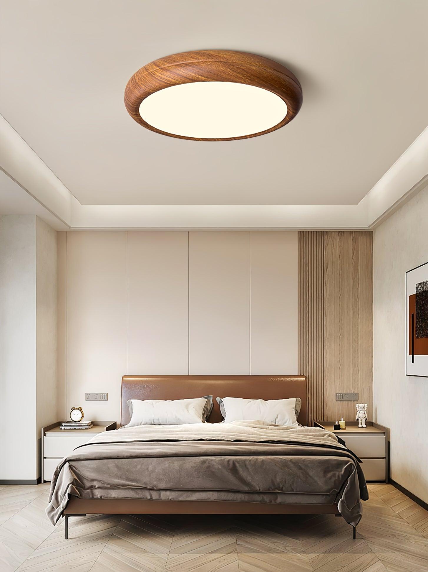 Orbis Wood Wood Grain Round Ceiling  Light