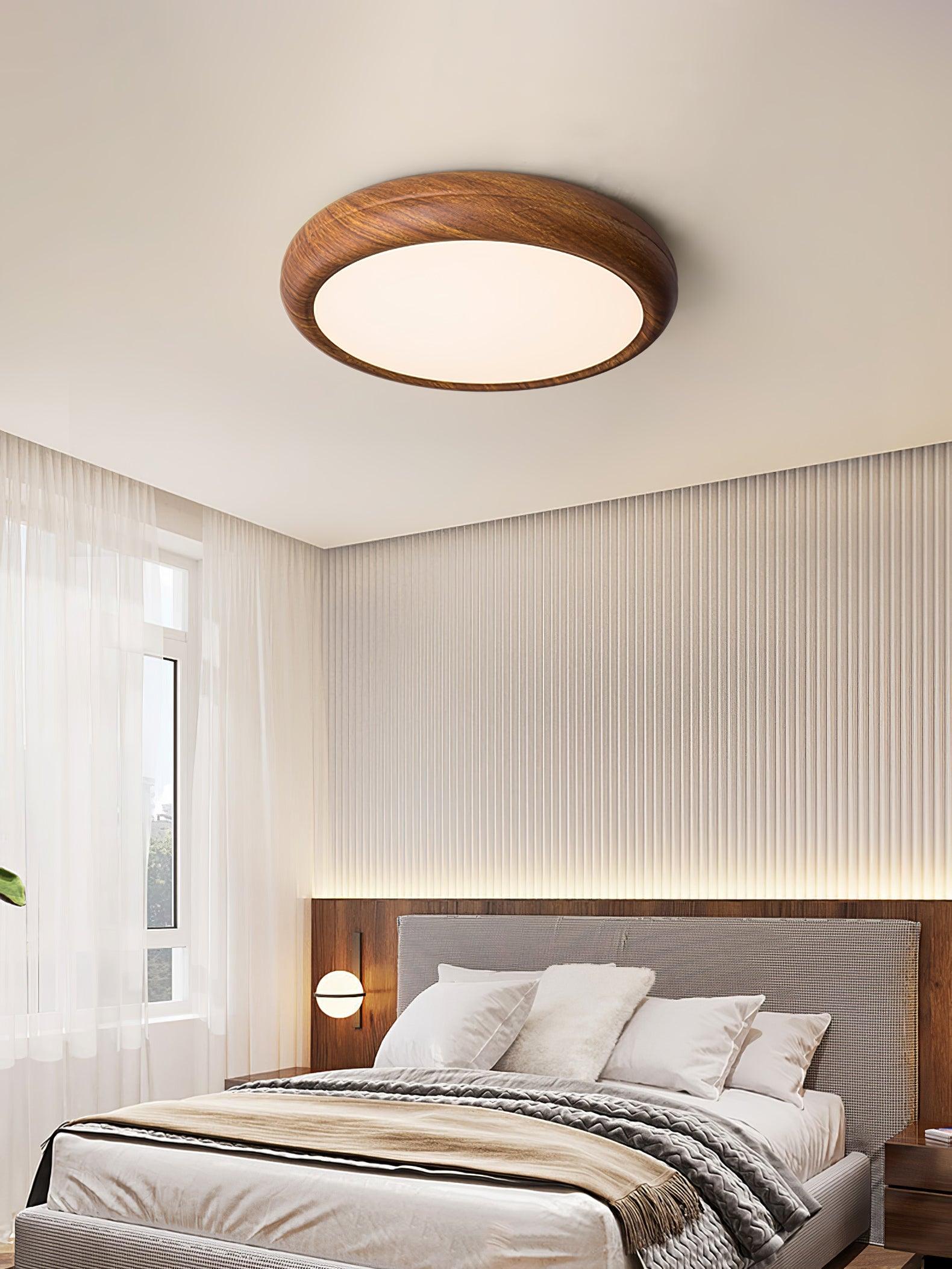 Bexley Ceiling Light Woodgrain Acrylic Round-Neutral Decor