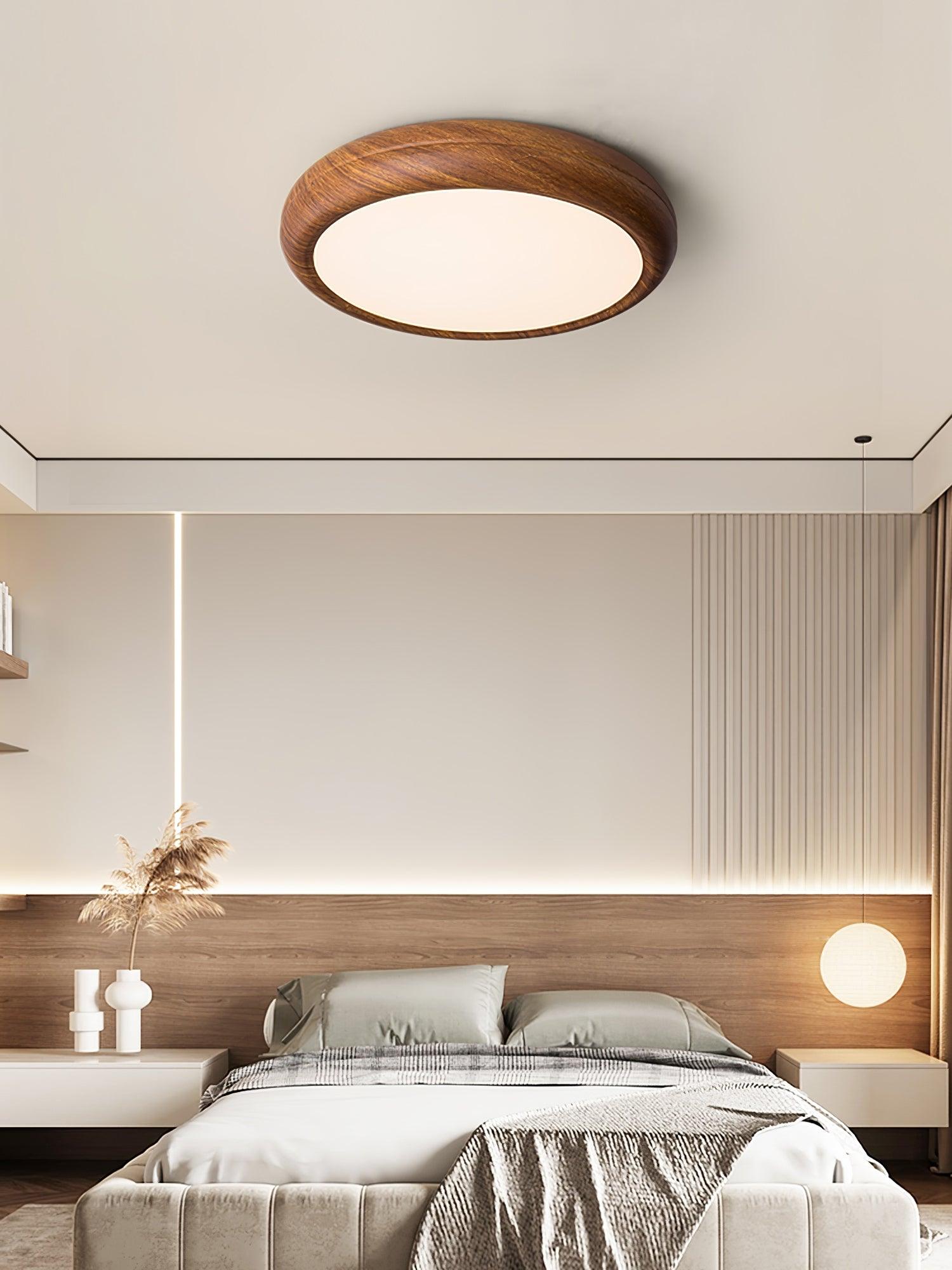 Bexley Ceiling Light Woodgrain Acrylic Round-Neutral Decor