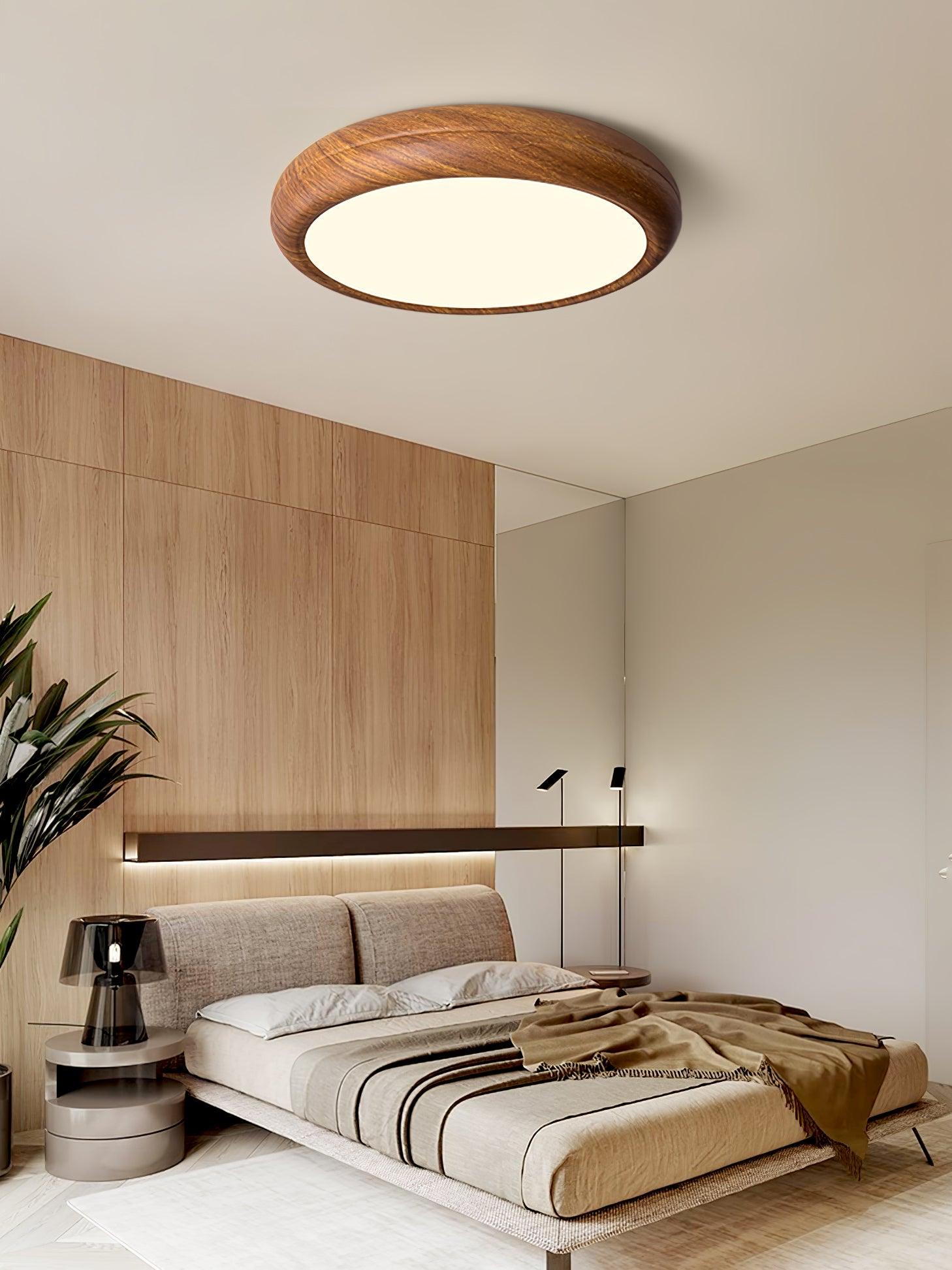 Bexley Ceiling Light Woodgrain Acrylic Round-Neutral Decor