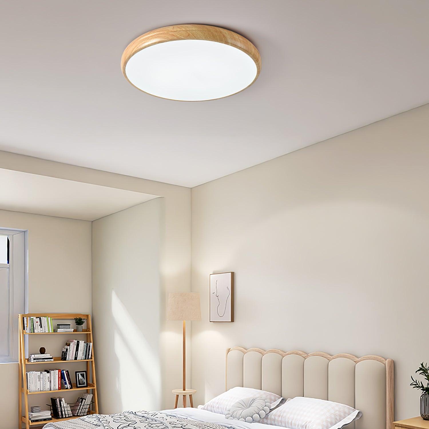 Bexley Ceiling Light Woodgrain Acrylic Round-Neutral Decor