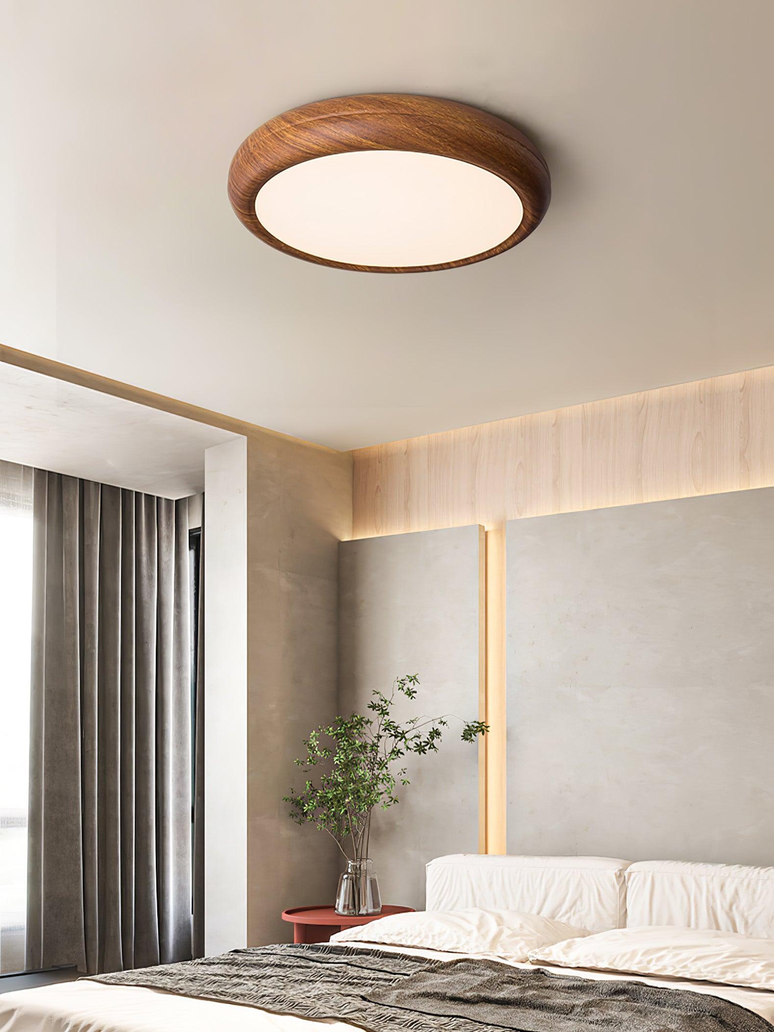 Bexley Ceiling Light Woodgrain Acrylic Round-Neutral Decor