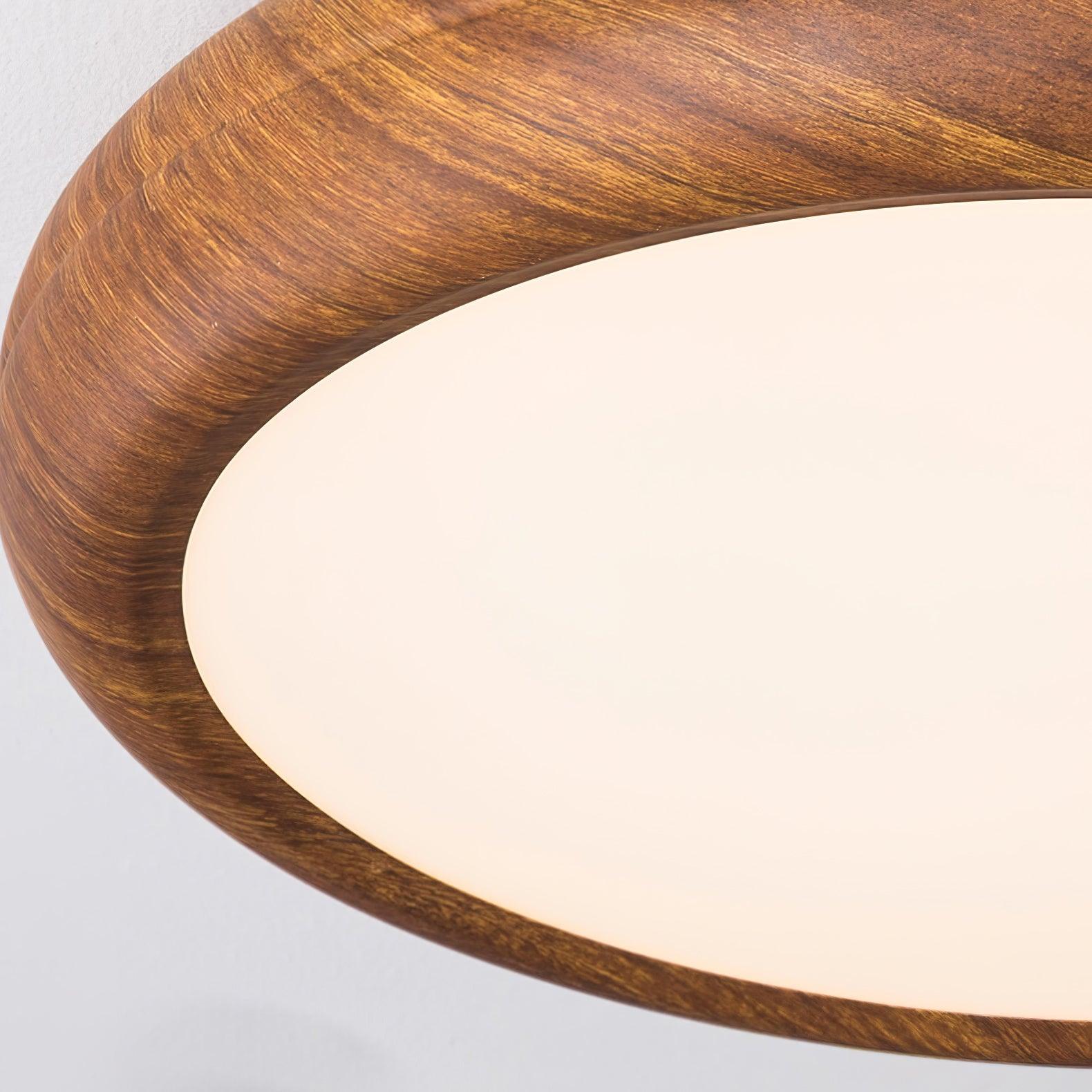 Elda Wood Wood Grain Round Ceiling Light-Neutral Decor