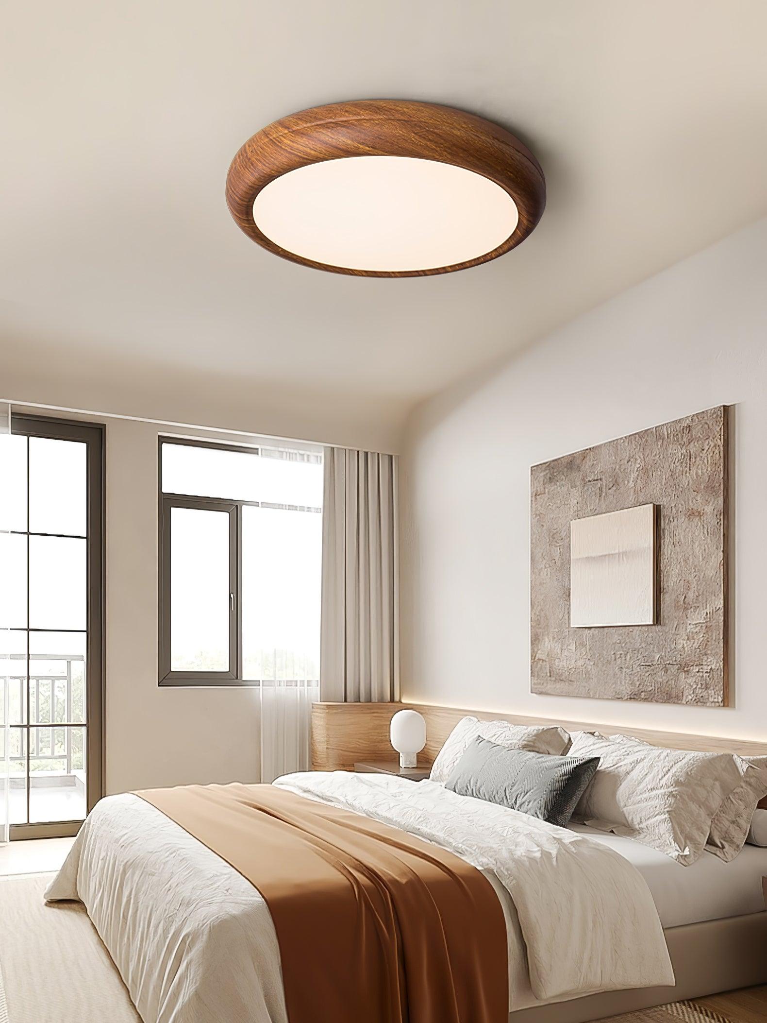 Bexley Ceiling Light Woodgrain Acrylic Round-Neutral Decor