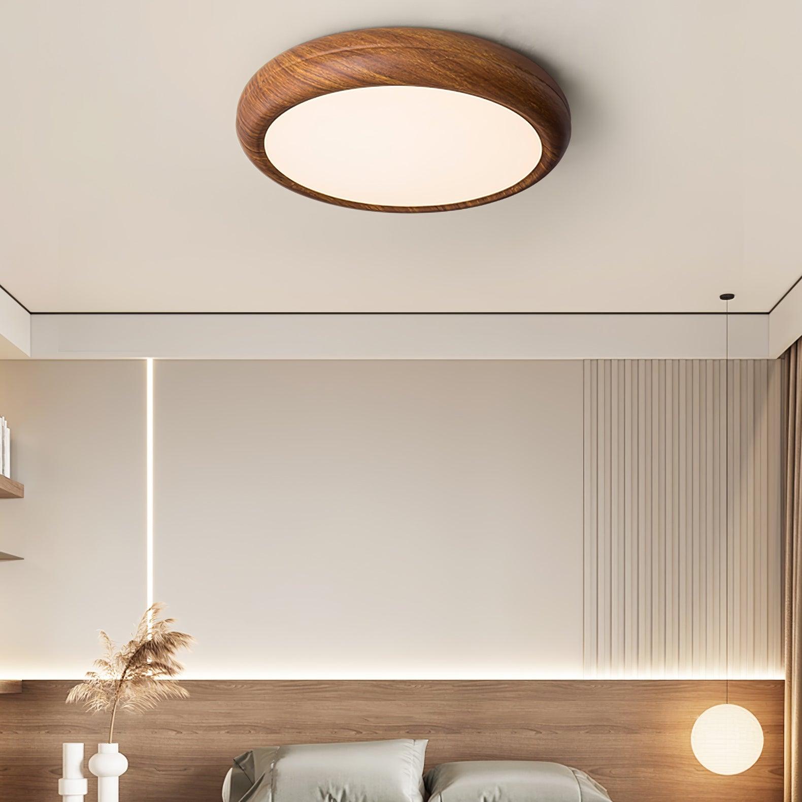 Bexley Ceiling Light Woodgrain Acrylic Round-Neutral Decor
