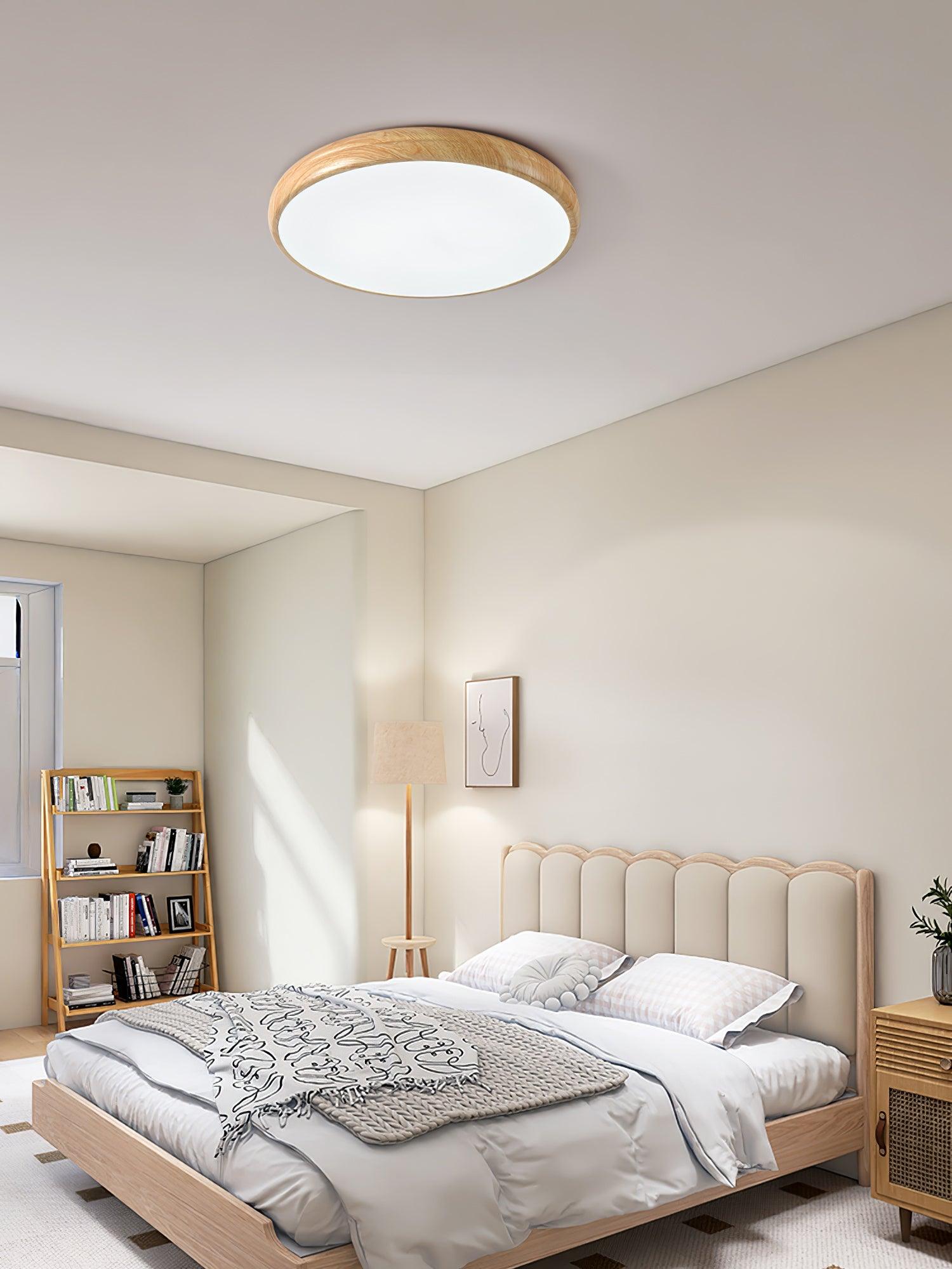Bexley Ceiling Light Woodgrain Acrylic Round-Neutral Decor