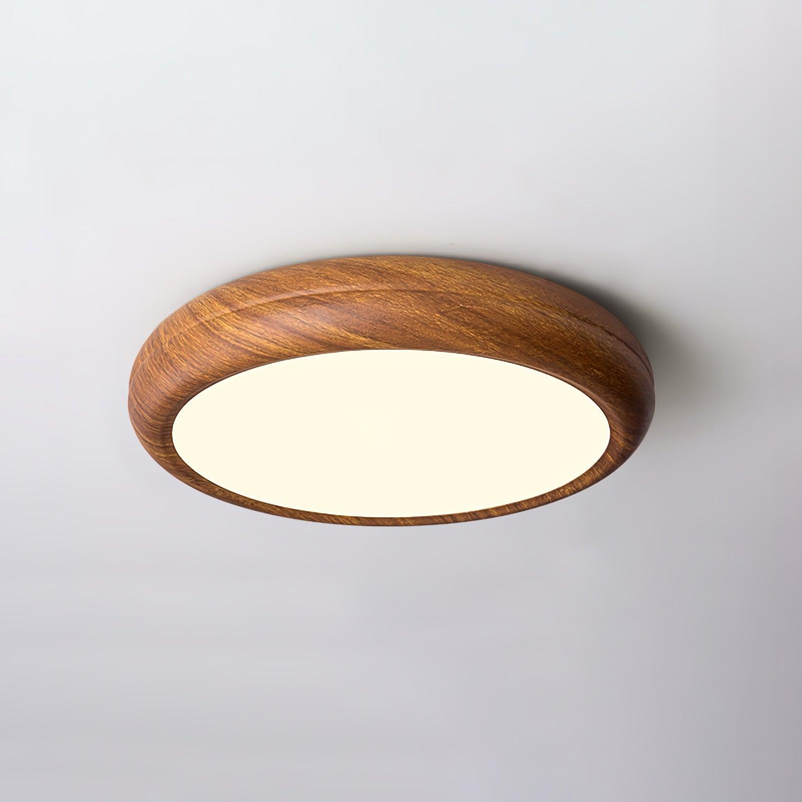 Elda Wood Wood Grain Round Ceiling Light-Neutral Decor