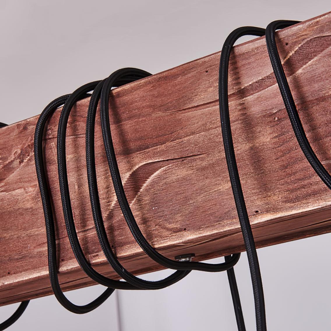 Wexb Chandelier Wooden Beam Edison Bulb Rustic Farmhouse-Neutral Decor