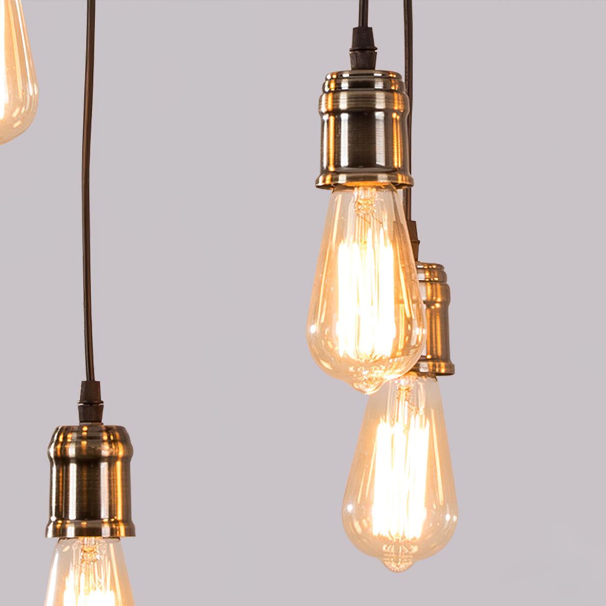 Wexb Chandelier Wooden Beam Edison Bulb Rustic Farmhouse-Neutral Decor