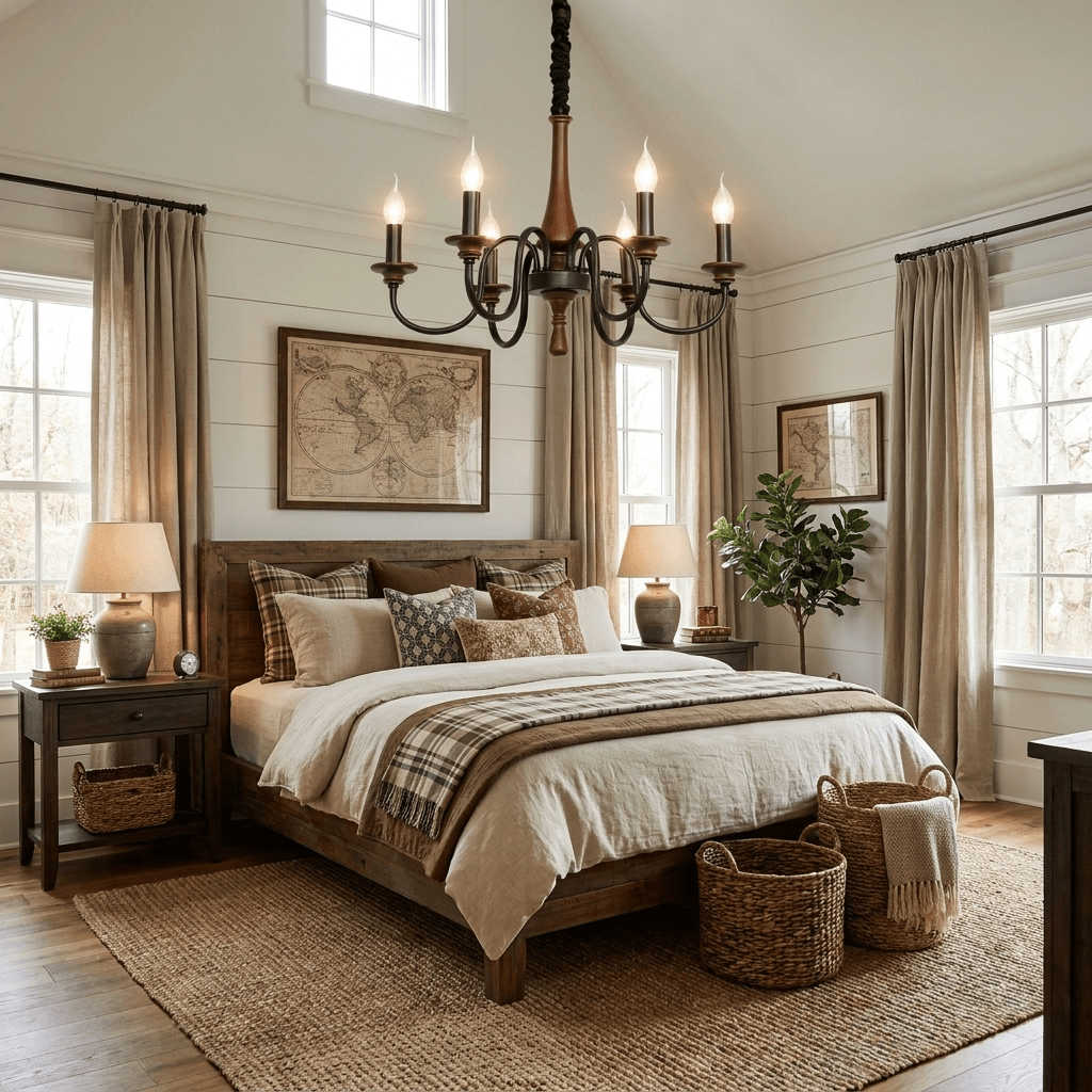 Wood Iron Candle Chandelier-Neutral Decor