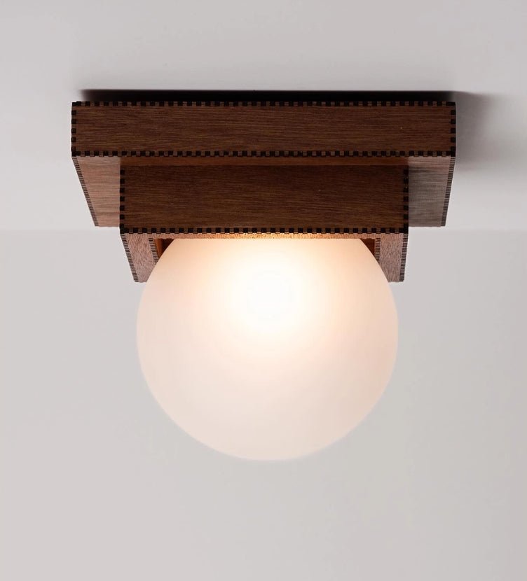 Luna Wood Layered Globe Wall Lamp-Neutral Decor