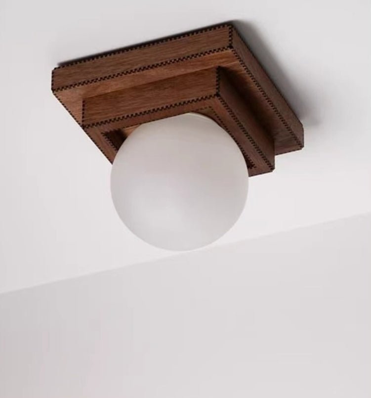 Luna Wood Layered Globe Wall Lamp-Neutral Decor